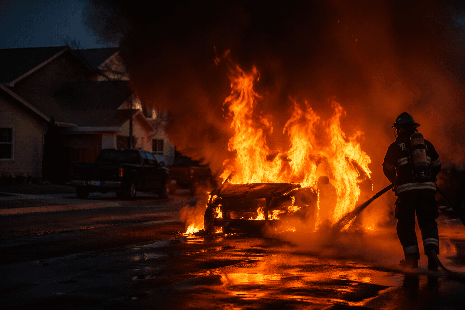 Explosion call in Pahrump leads to vehicle engulfed in flames