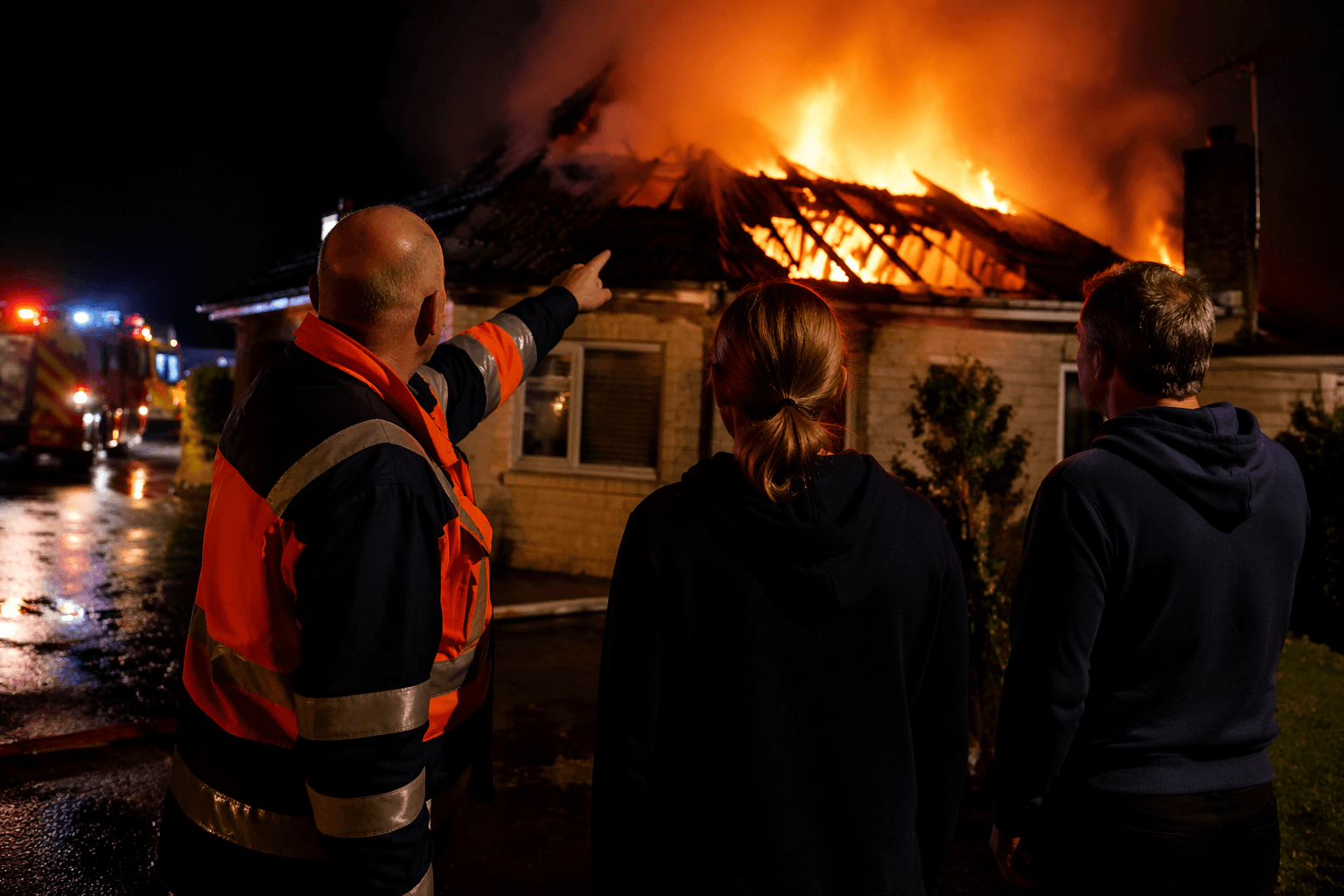 Lightning strike sets roof ablaze in Carmarthenshire, residents asleep