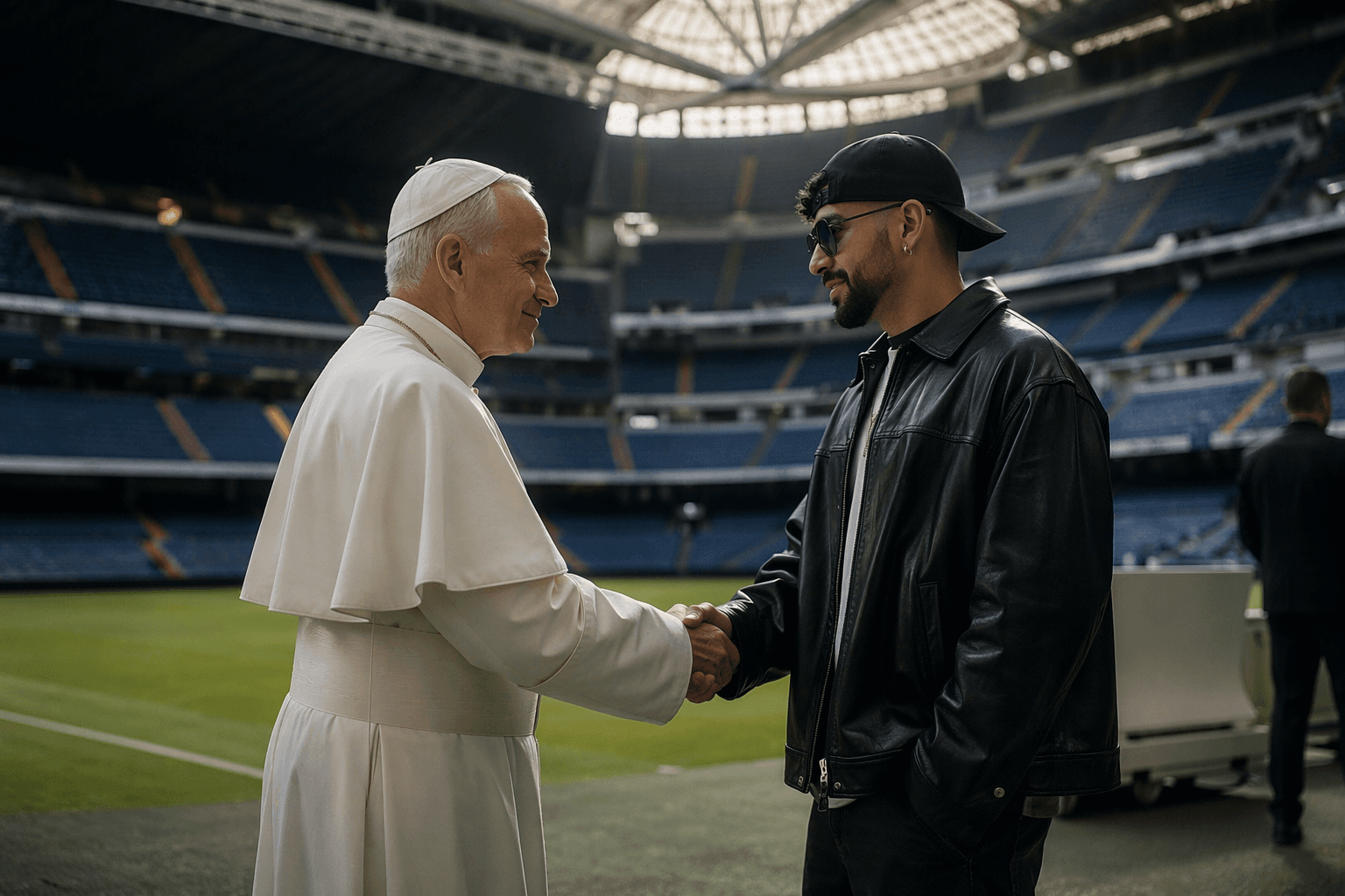 Pope Leo XIV meets Bad Bunny privately at Madrid stadium