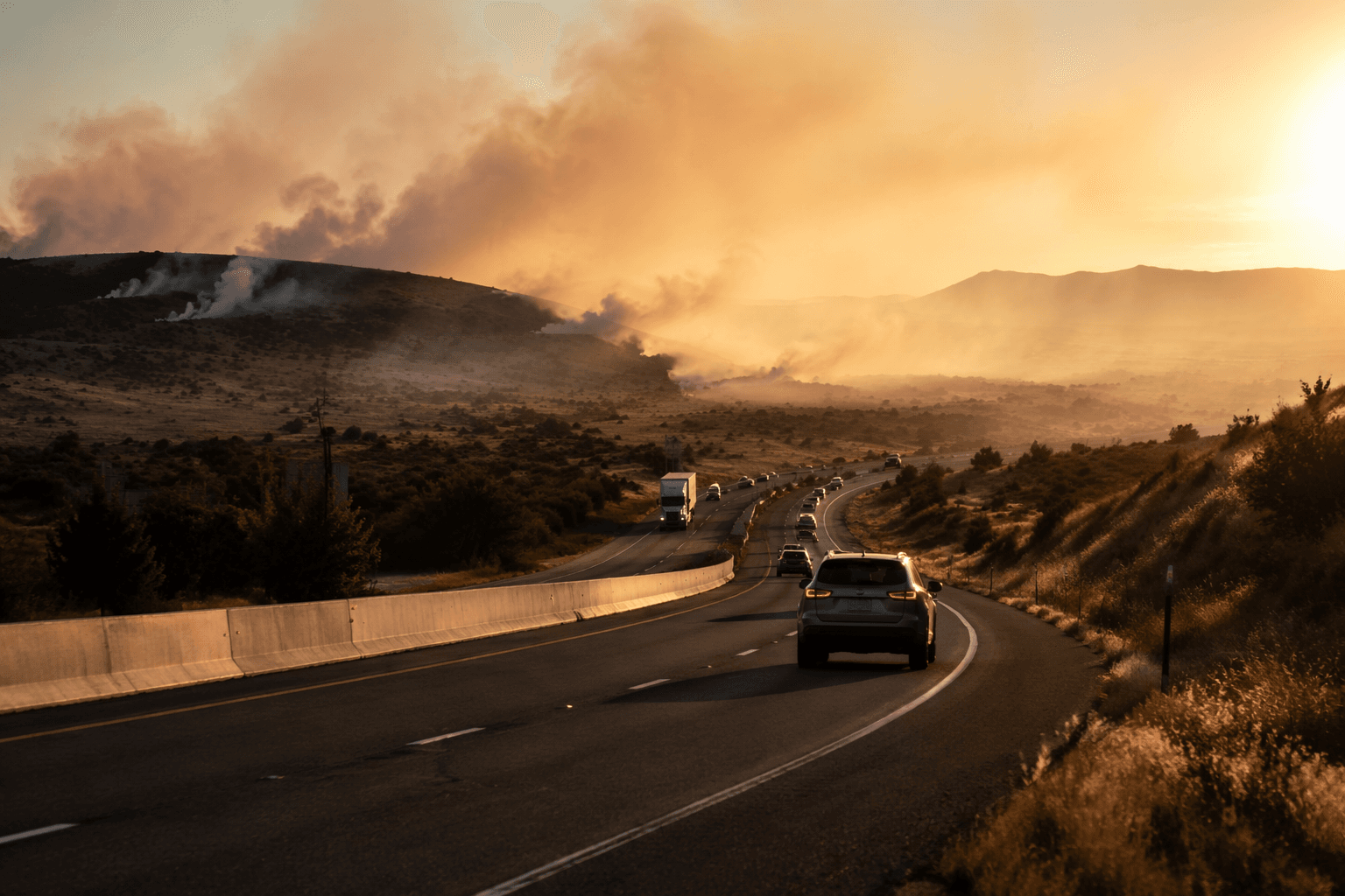 Brush fires reported near I-84 in western Union County