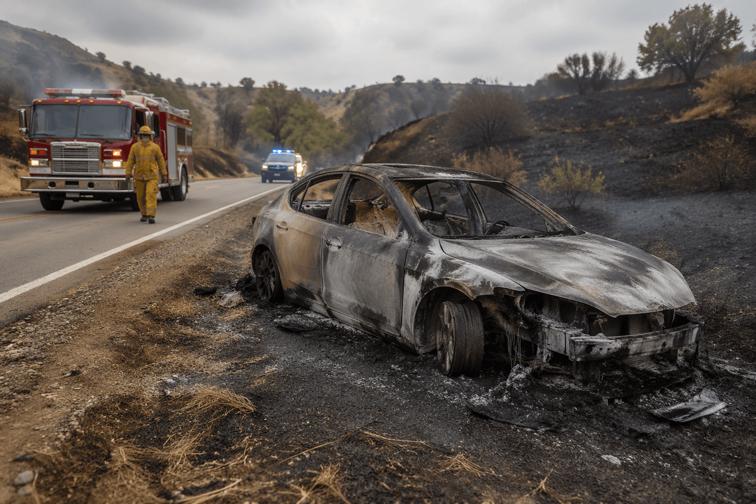 Park ranger rescues woman from burning Tesla in Friant crash