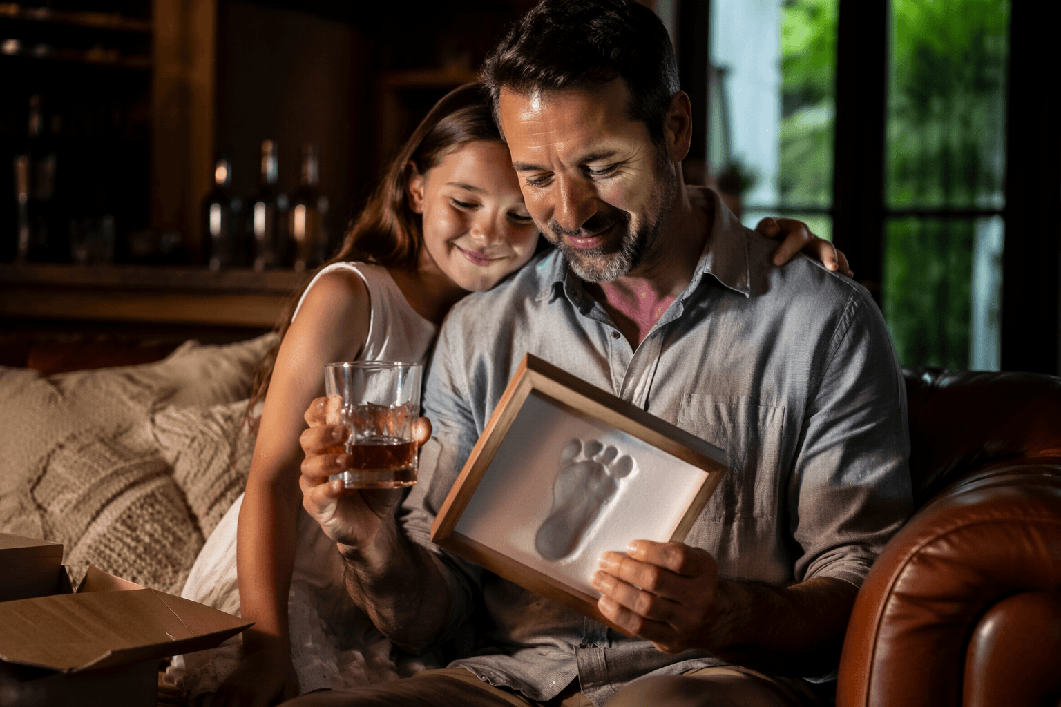 Personalized Father’s Day gifts, from etched glasses to baby-footprint displays