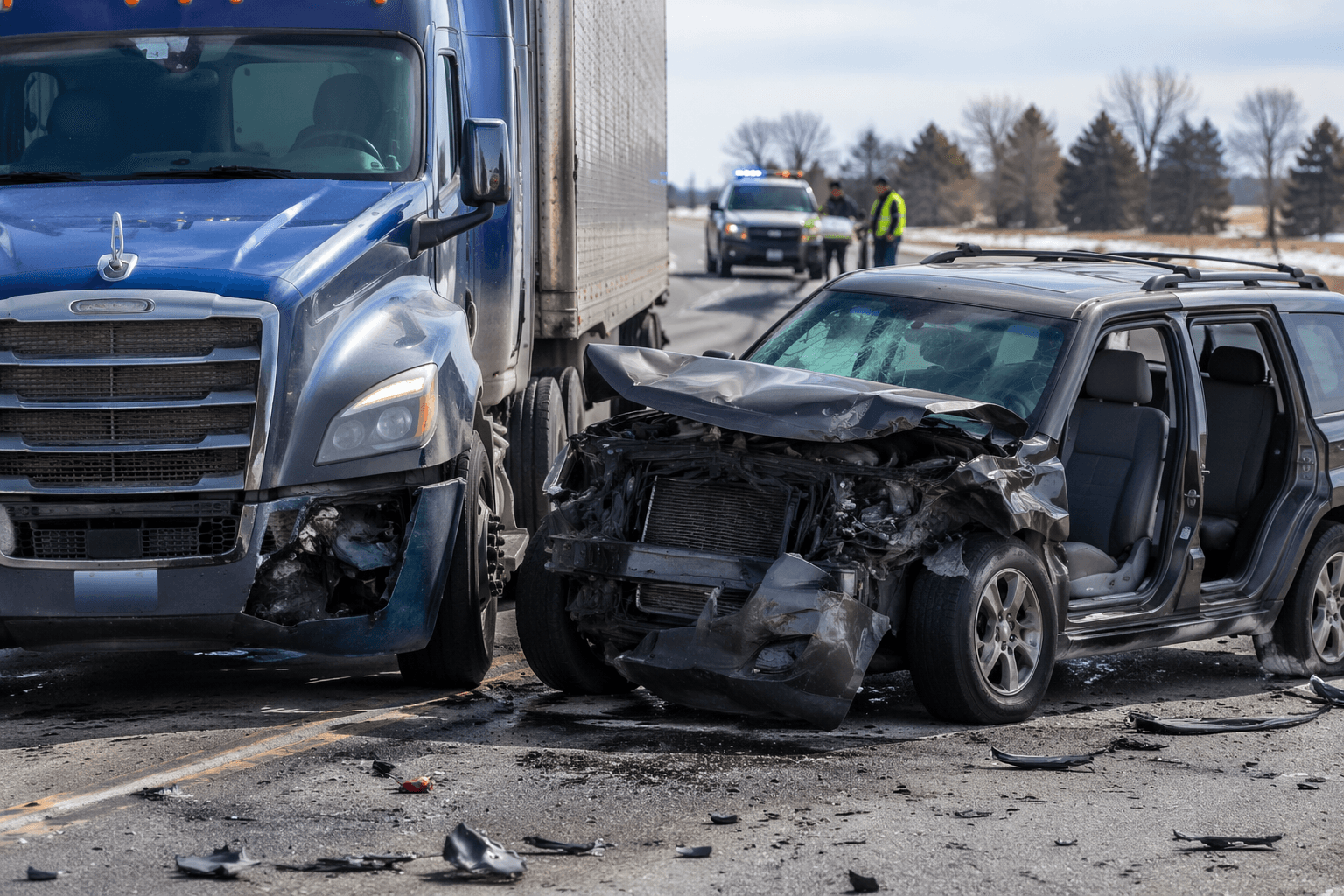 Teen hospitalized after semi and Jeep crash in Elizabeth