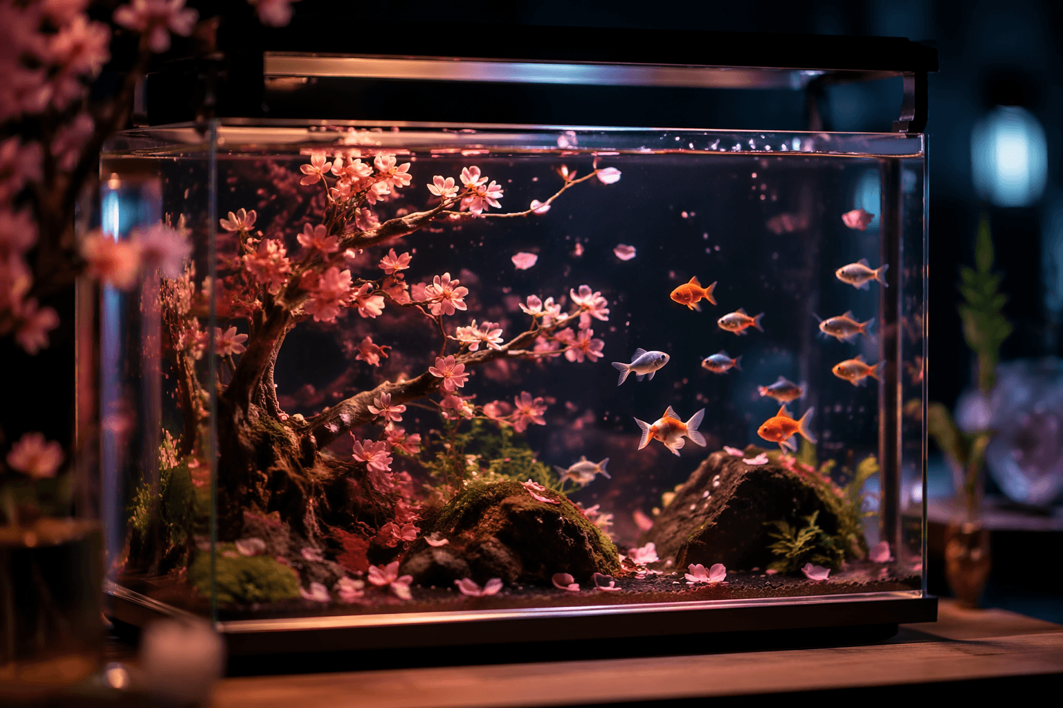Tiny Aquarium’s Sakura update adds petals, fish, and decorations