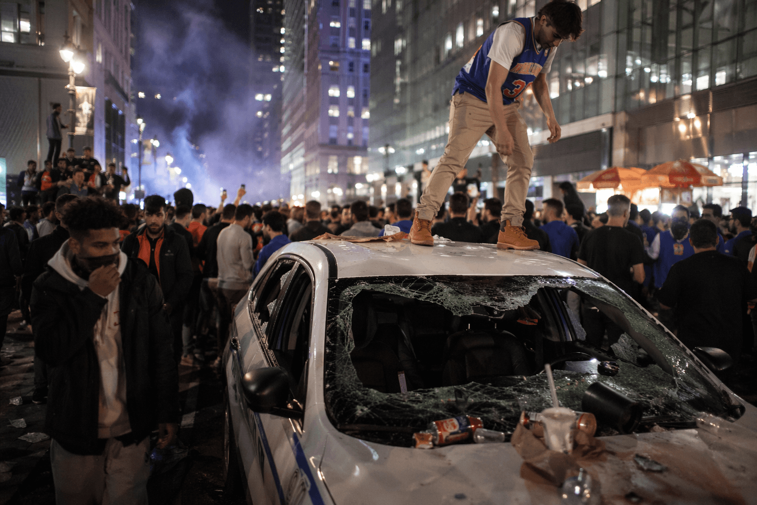Knicks fans riot in New York after Game 3 loss to Spurs