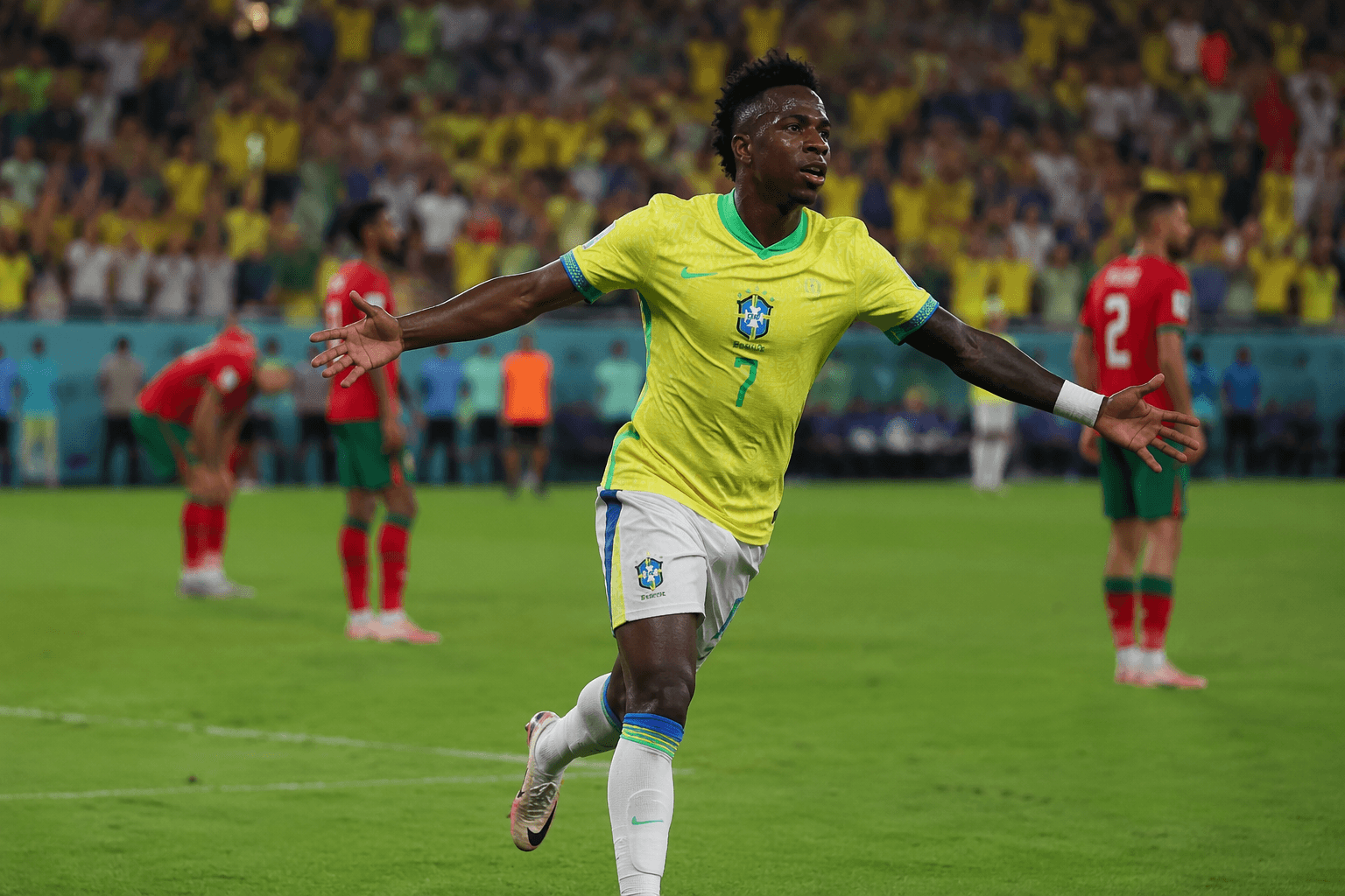 Vinícius Jr. lifts Brazil to 1-1 draw with Morocco in World Cup opener