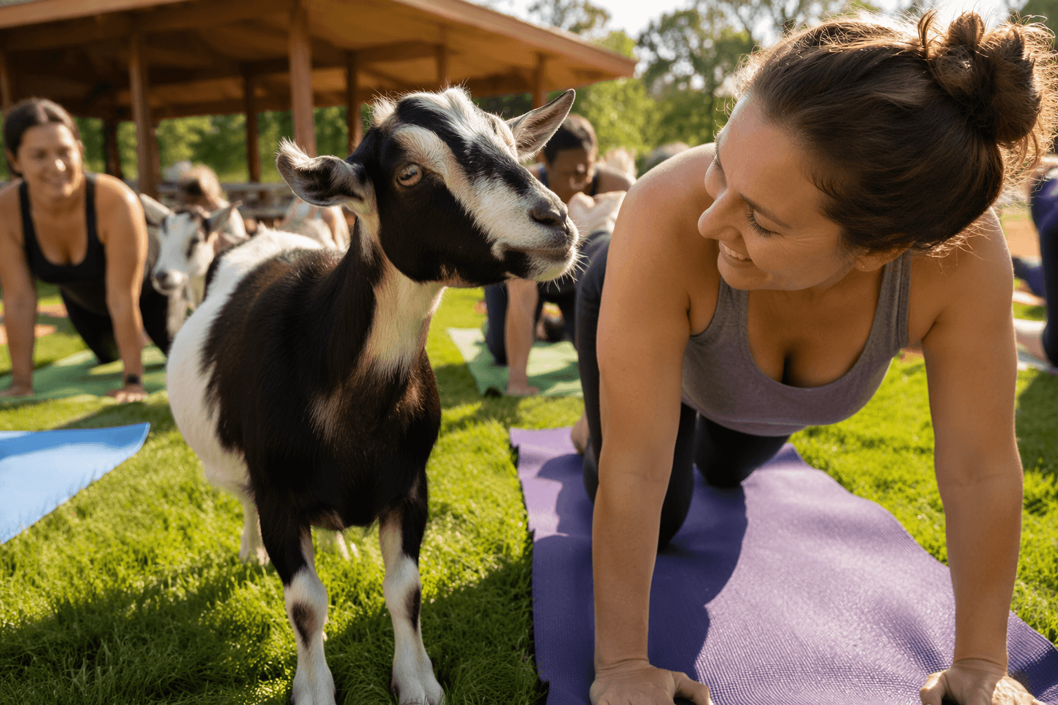 De Pere adds therapy dog and goat yoga classes this summer