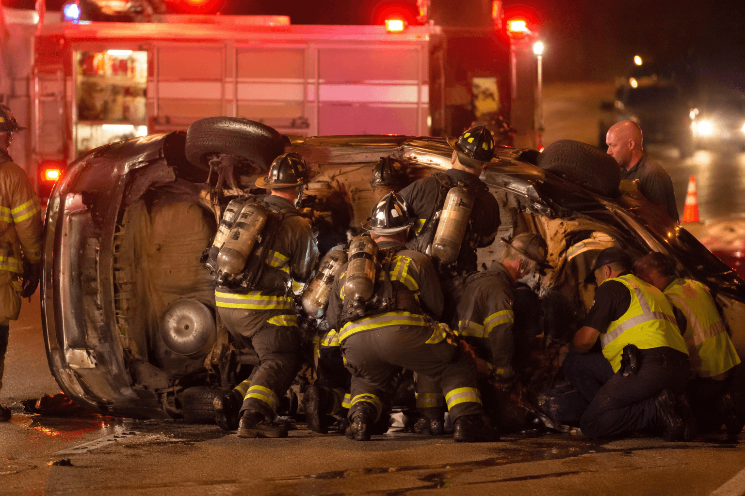 One trapped in Largo rollover crash, taken for evaluation