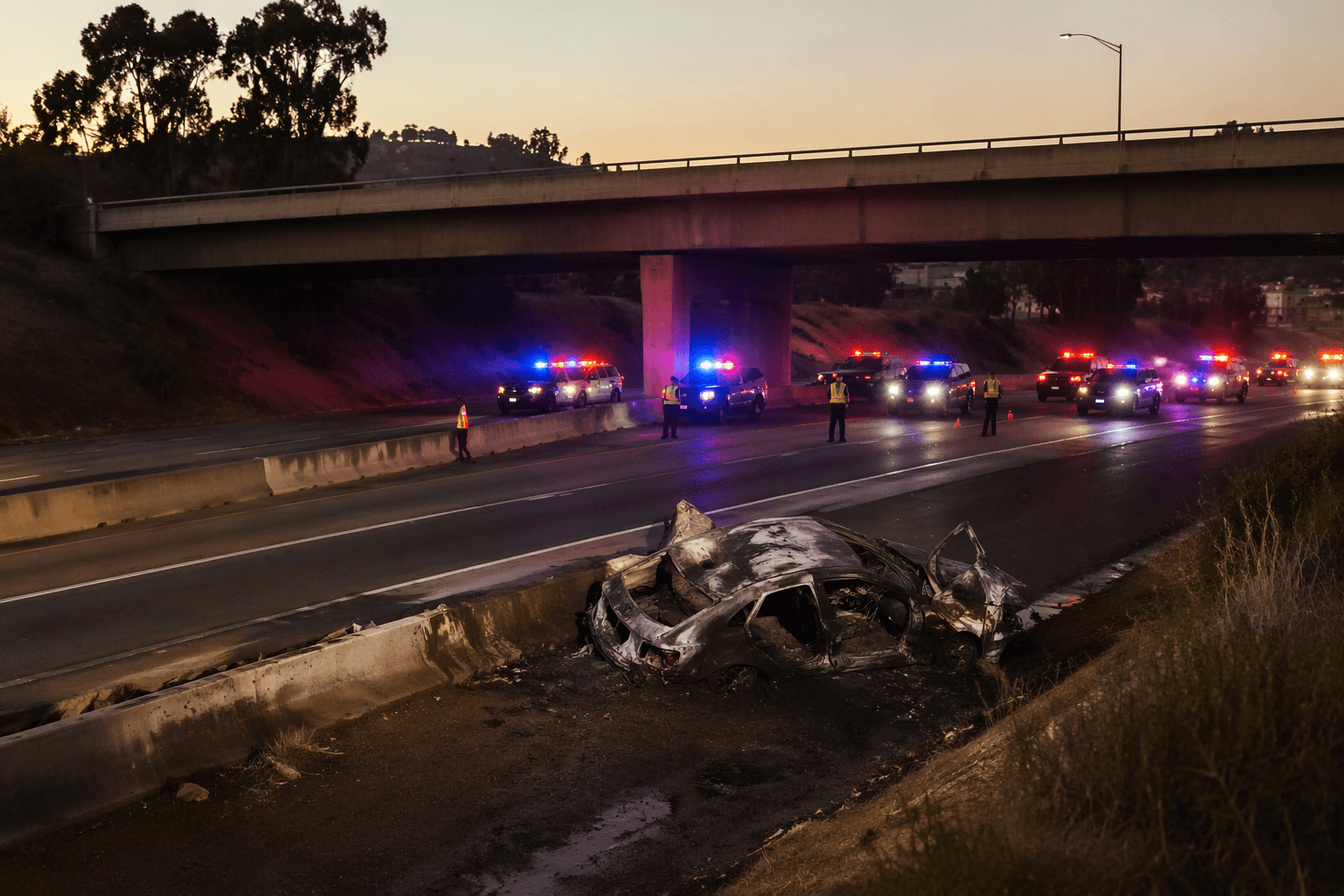 One dead, four hurt after car falls from 18th Street overpass