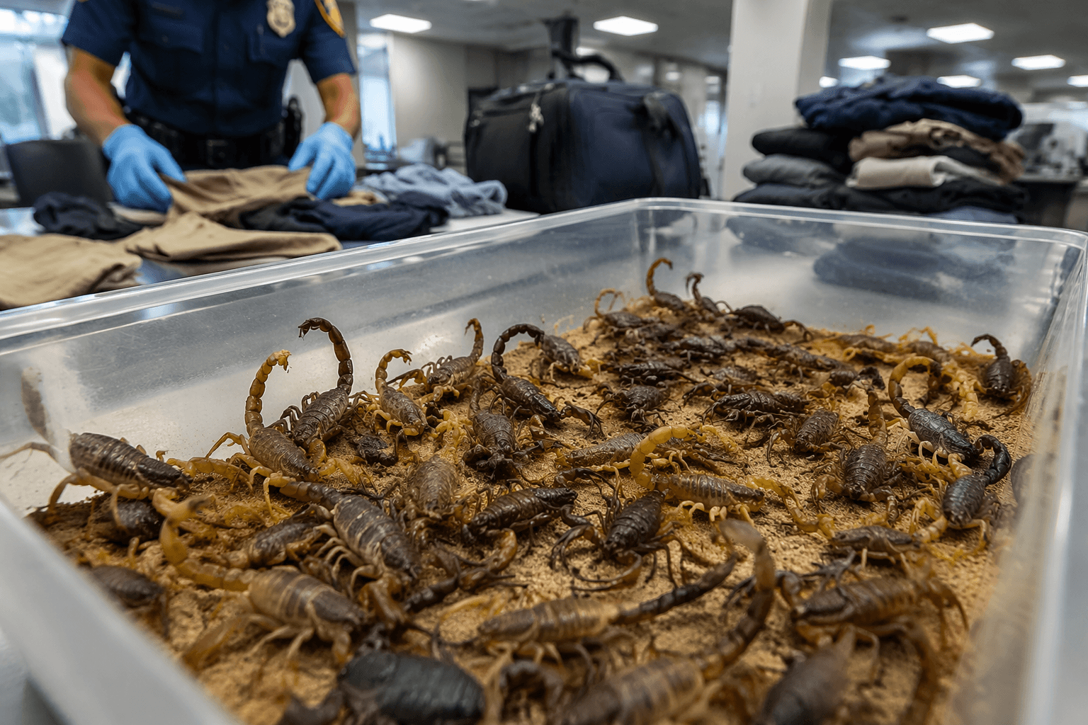 South African police seize 150 live venomous scorpions at airport