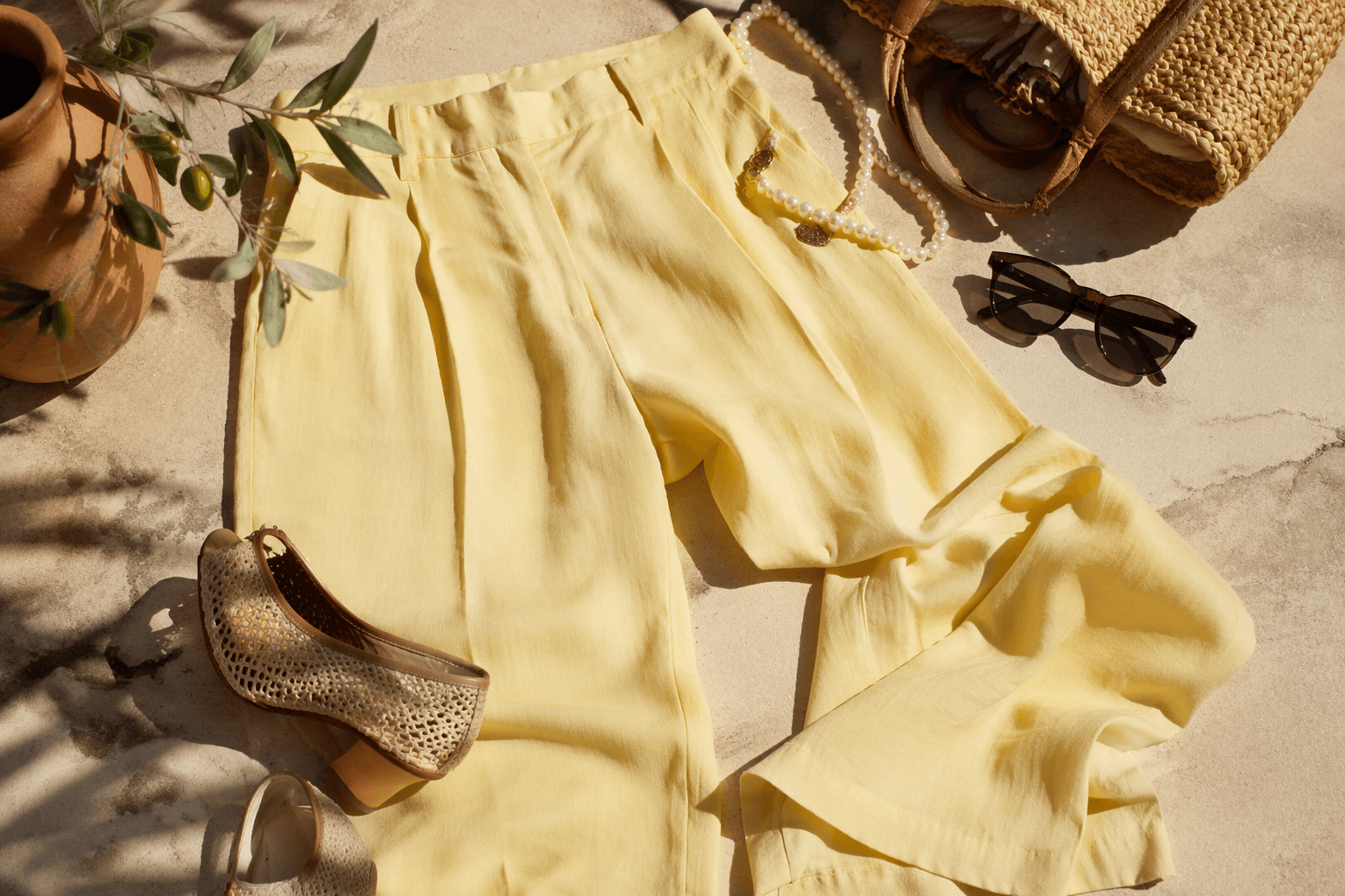 Gigi Hadid makes butter-yellow linen feel coastal and current