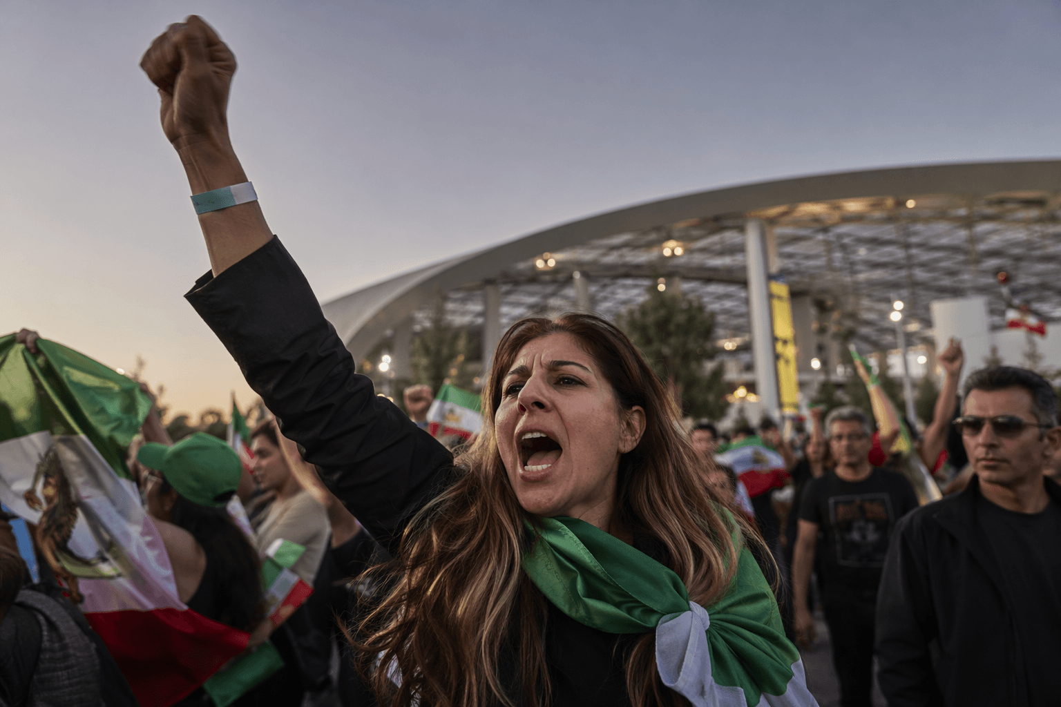 Iran’s Los Angeles opener turns into protest over Tehran regime