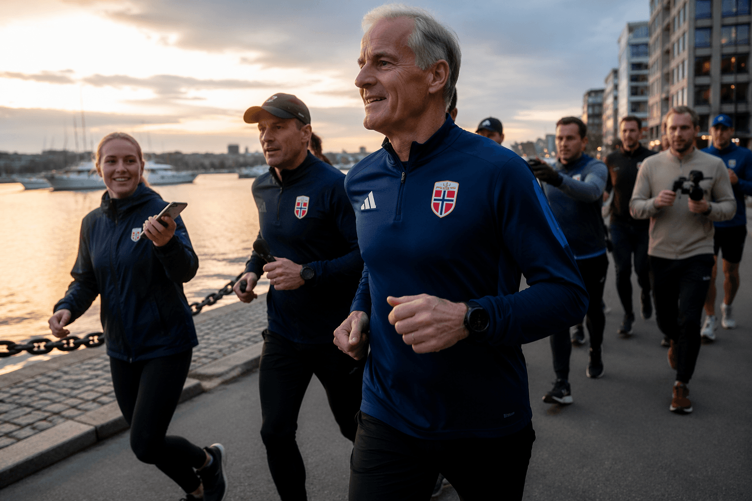 Norway prime minister jogs with reporters ahead of World Cup opener