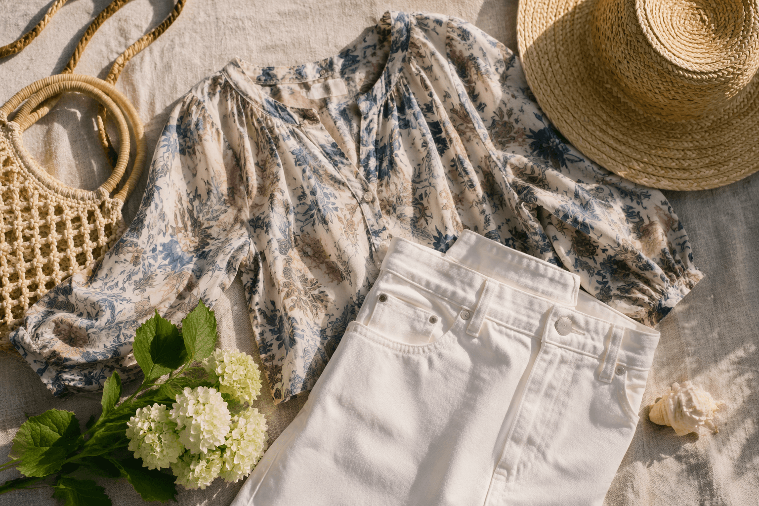 Soft floral blouses bring coastal grandmother charm to summer dressing
