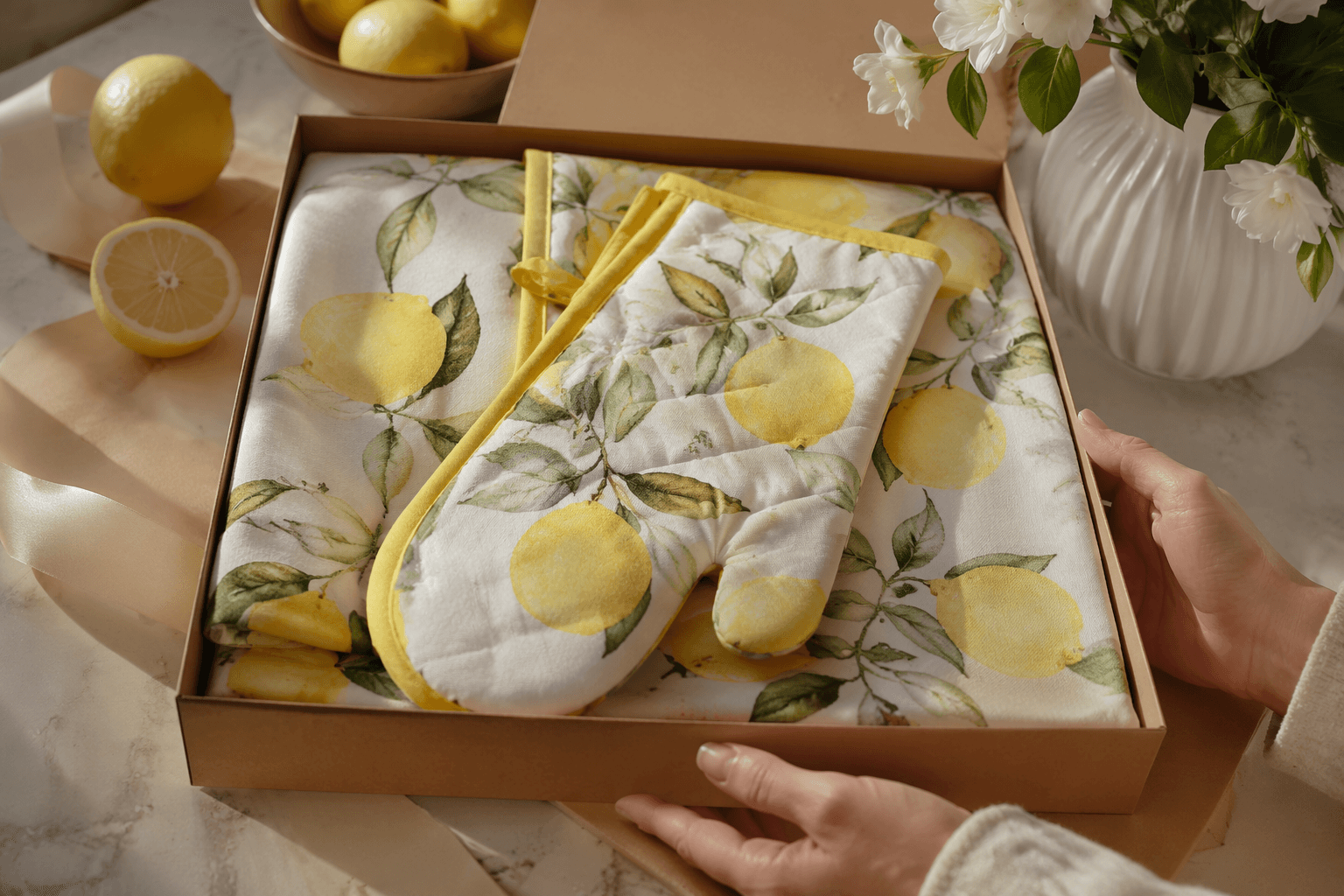 Martha Stewart lemon kitchen set makes a cheerful housewarming gift