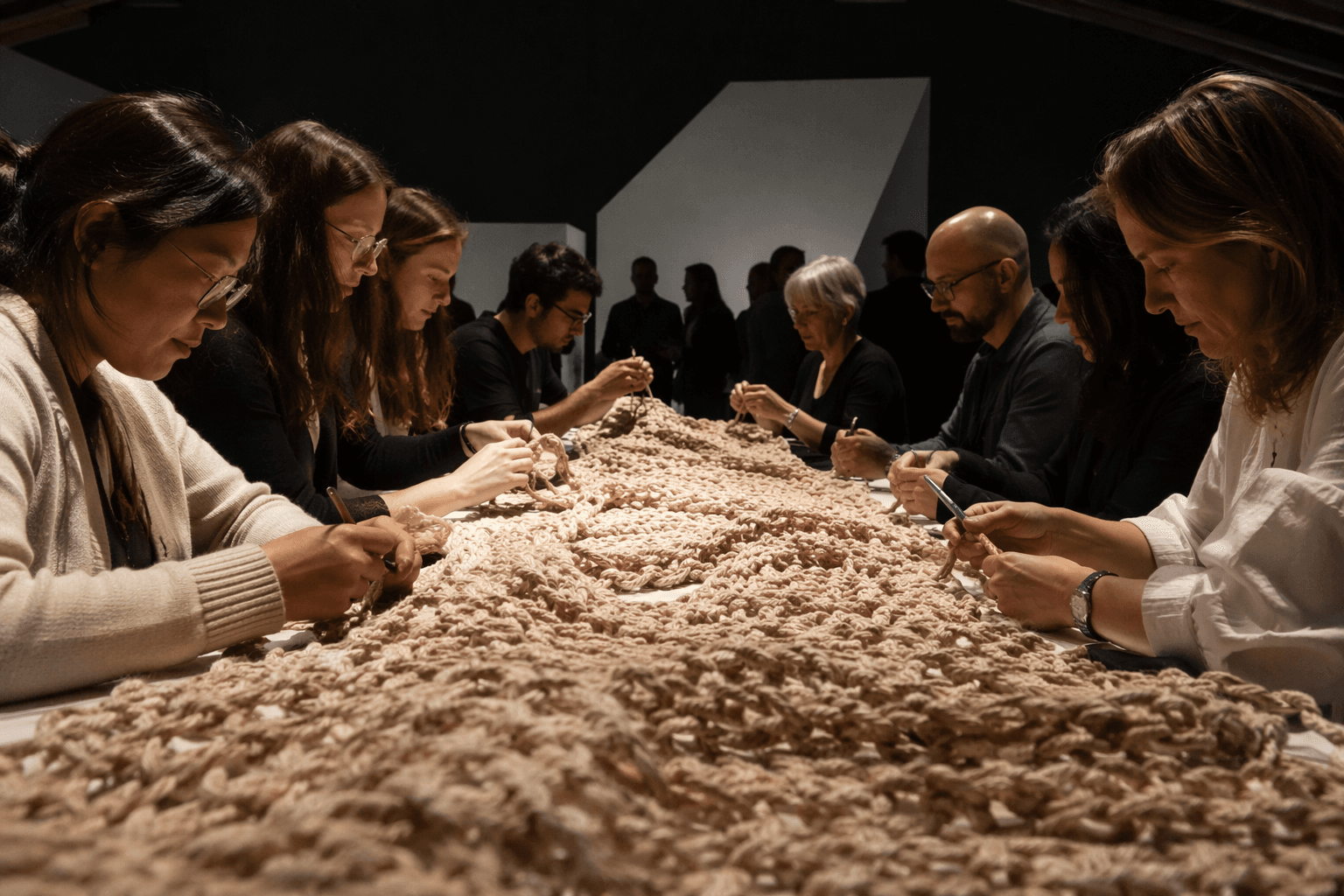 Crochet becomes live performance at Basel Art Week