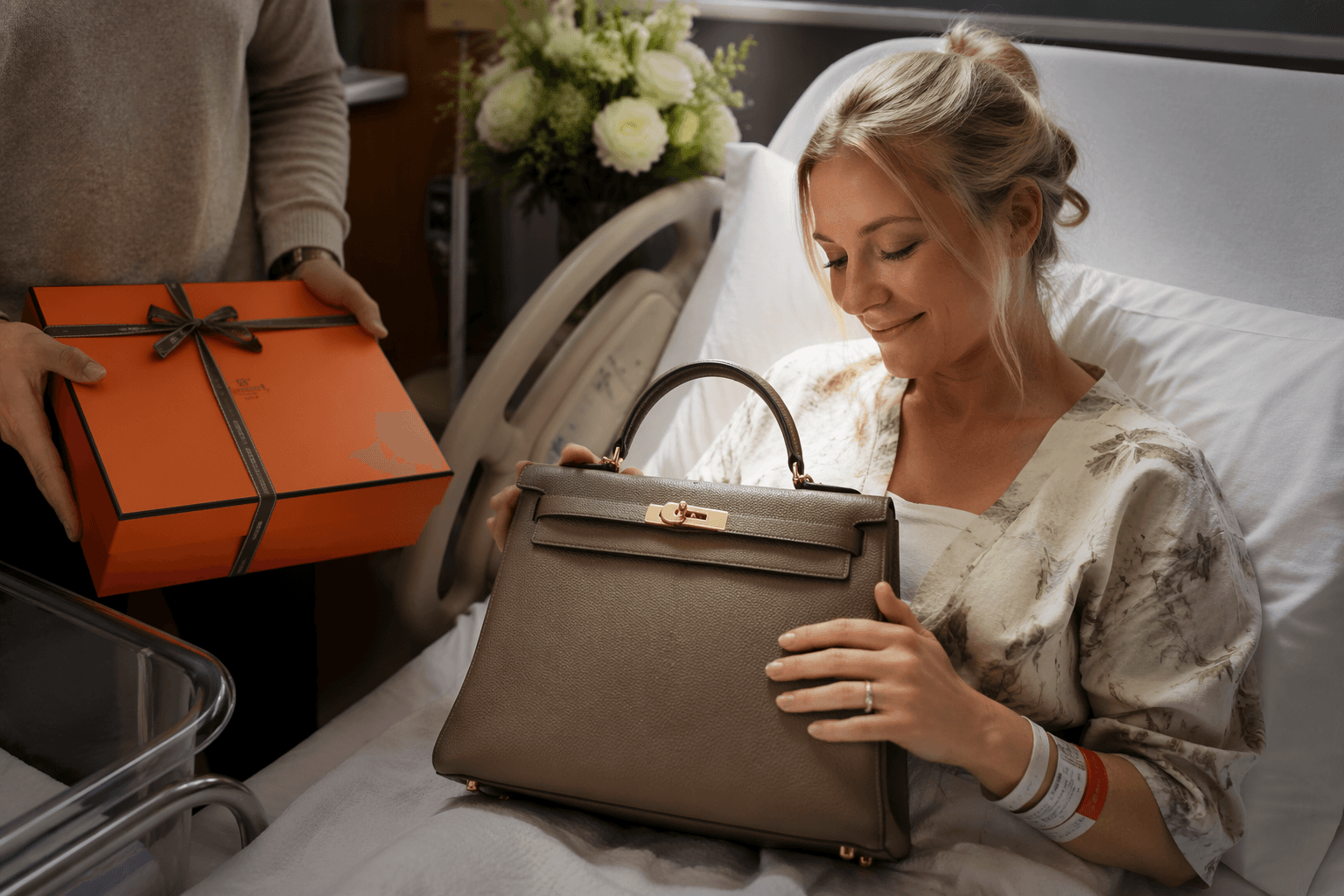 Campbell Puckett gets a $34,500 Hermès Kelly as push present