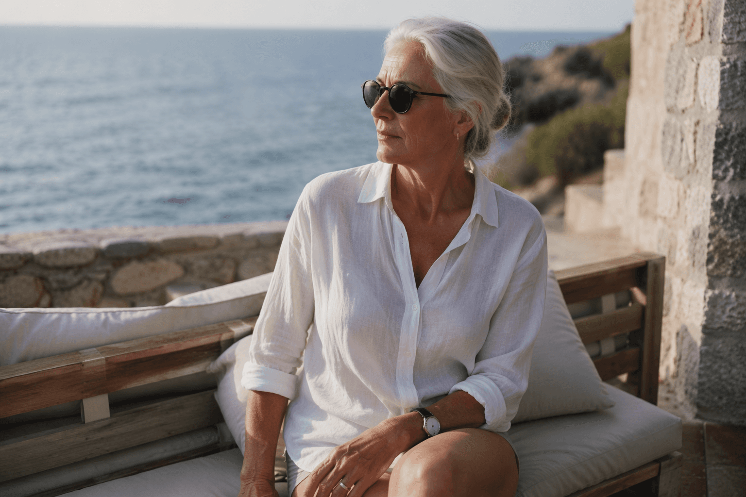 Why the linen shirt is coastal grandmother style's quiet hero