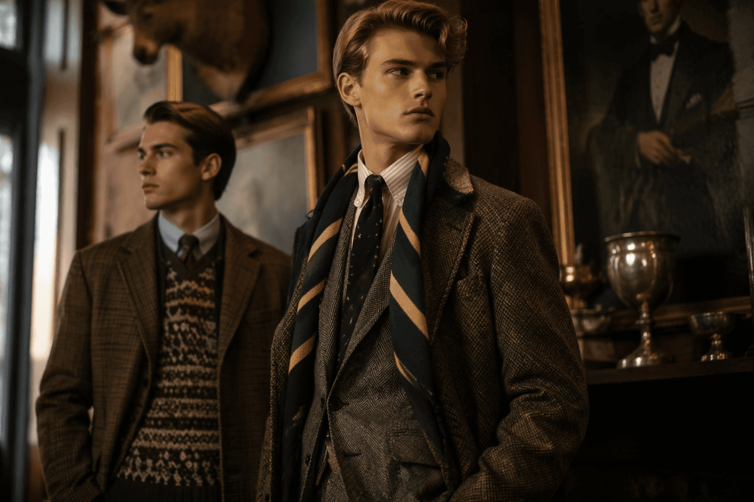 Ralph Lauren leans into heritage tailoring and sporty neckwear in Milan