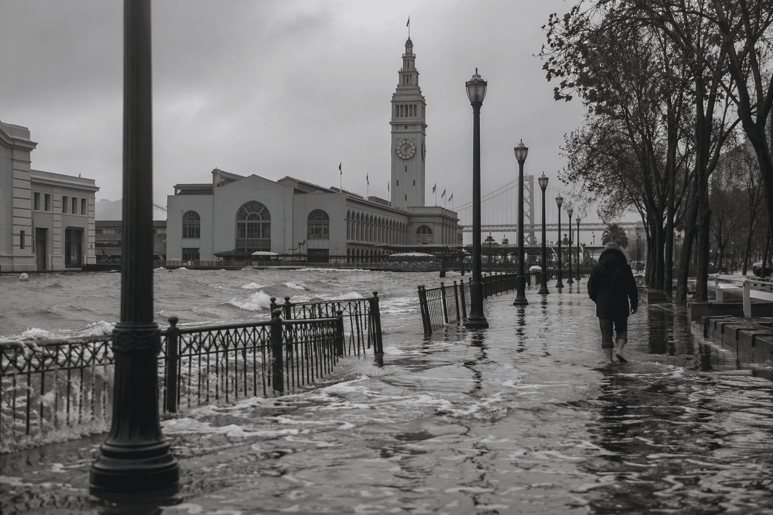 King tides flood San Francisco Embarcadero, raising sea-level concerns