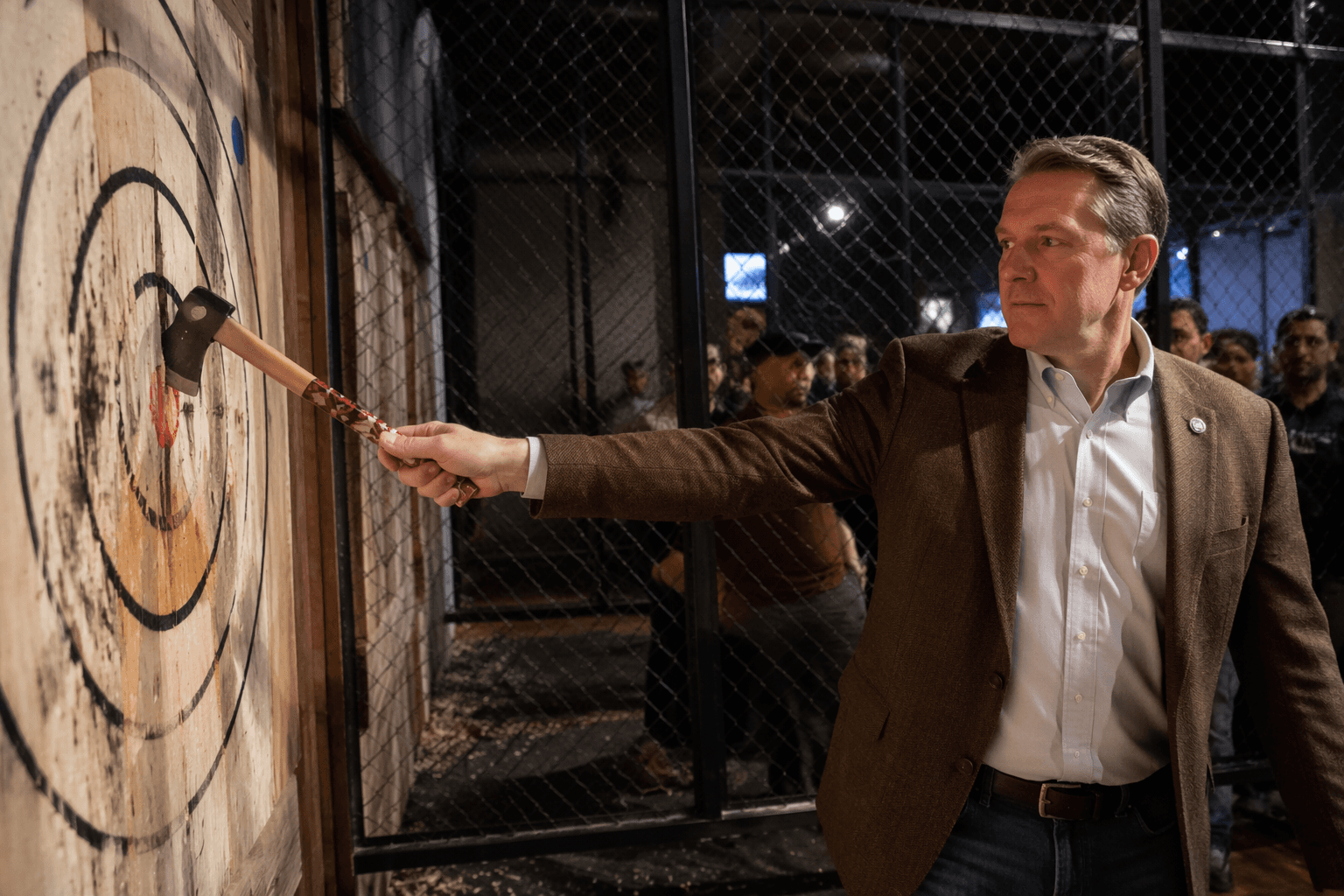Texas lawmaker Brian Harrison opens axe throwing tournament in Midlothian
