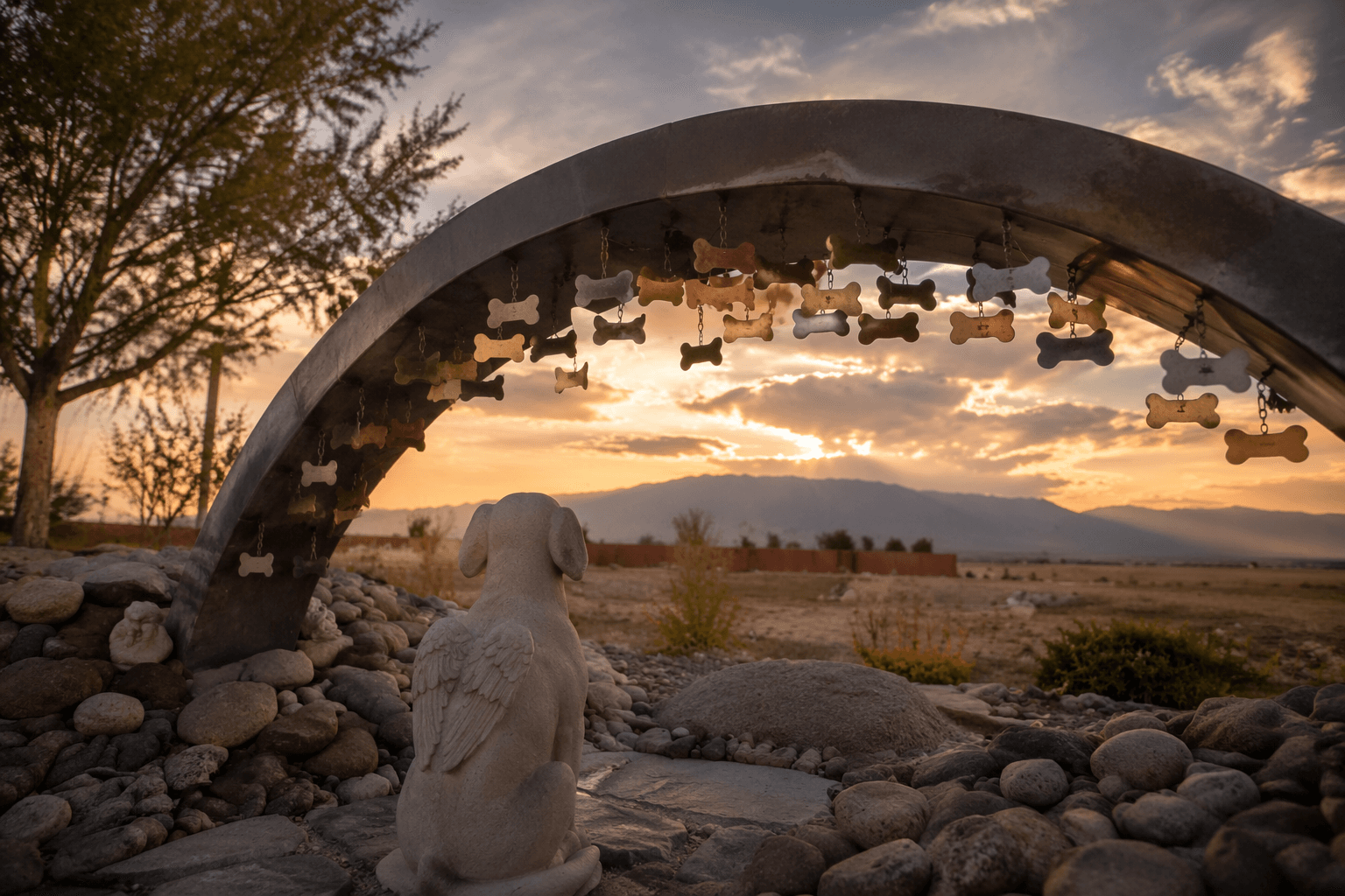 Albuquerque pet spa unveils rainbow bridge memorial for lost animals