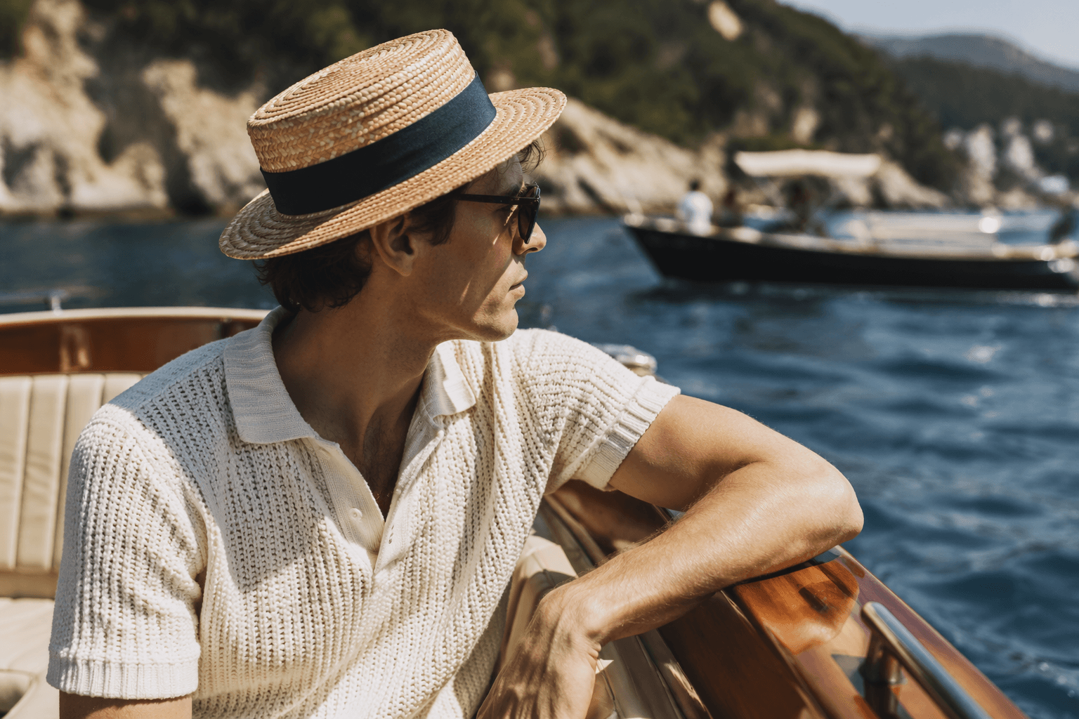 Vintage straw boaters replace bucket hats in old-money summer style