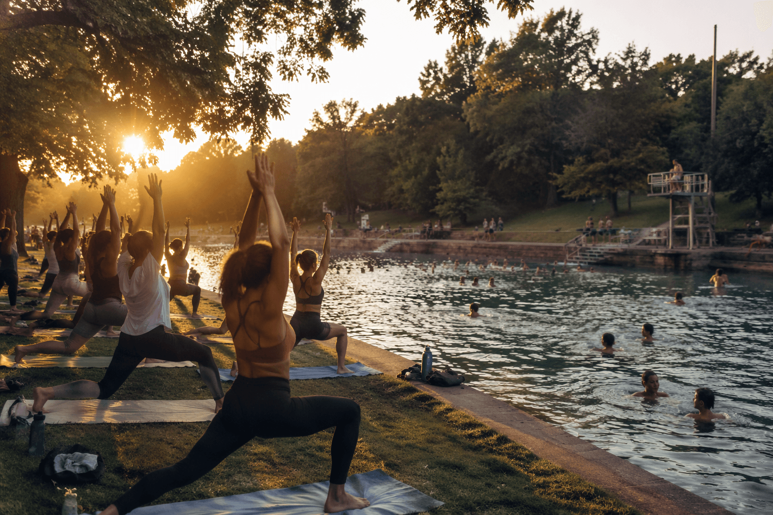 Austin’s free yoga and Barton Springs plunges build a summer ritual