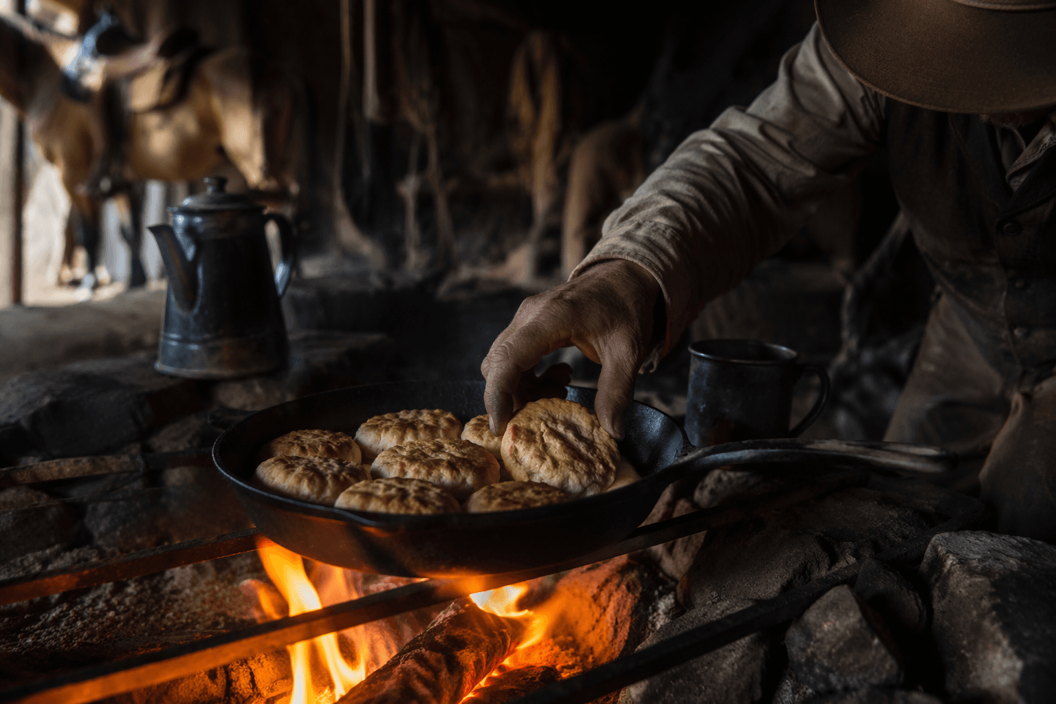 Sourdough biscuits kept cowboys fed on long cattle drives