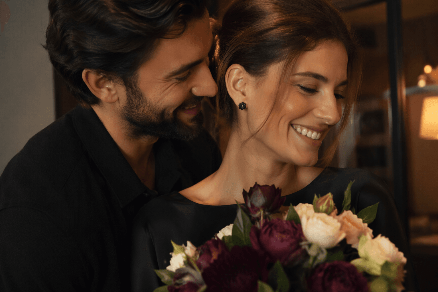 Flower-inspired black spinel earrings make a fresh bouquet alternative