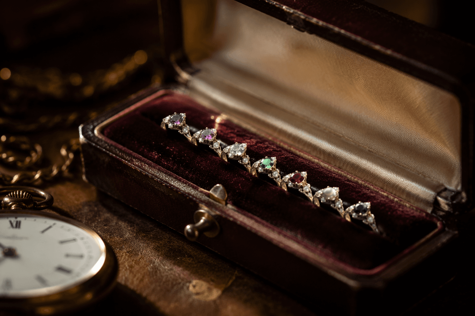 Acrostic jewelry, the hidden language of gemstone initials