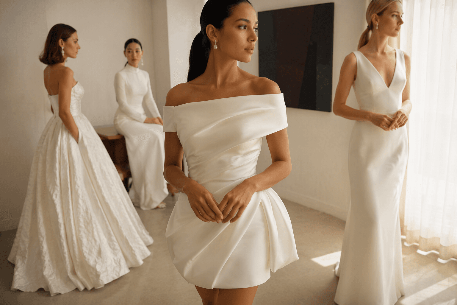 21 Resort 2027 white looks redefining modern bridal style