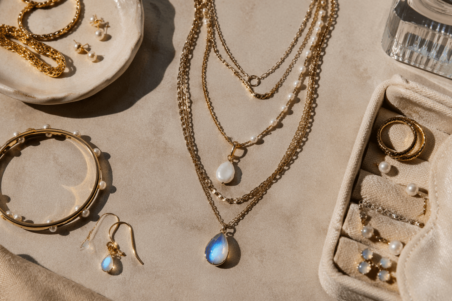 How to layer jewelry without damaging pearls and treated gems
