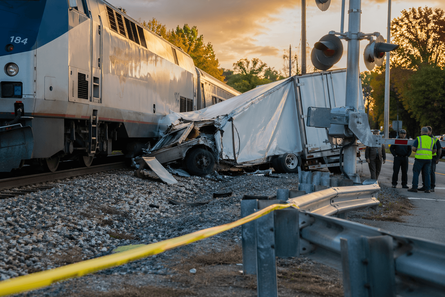 Amtrak train and tractor-trailer collide in Greensboro, driver injured