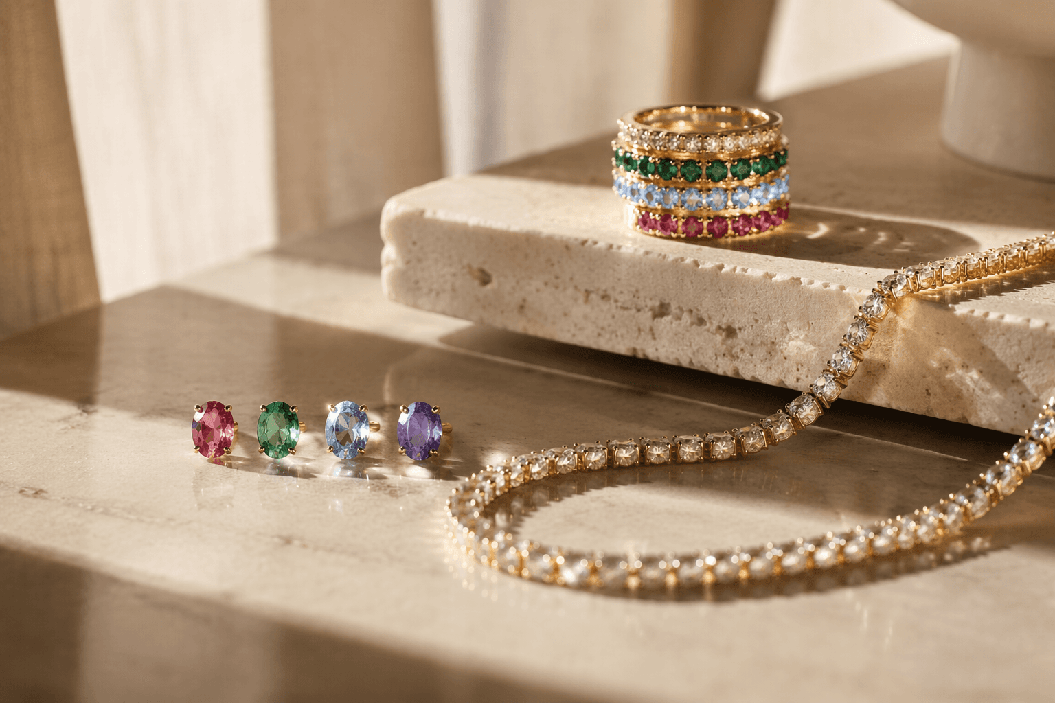 June launches spotlight stacked rings, Rivière necklaces and birthstone color