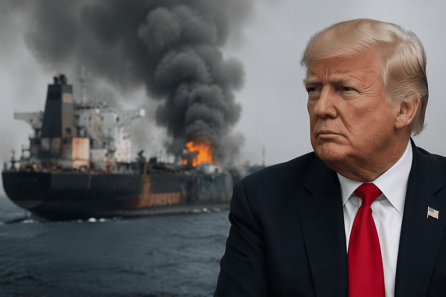 Trump blasts Iran over drone strike on ship in Strait of Hormuz