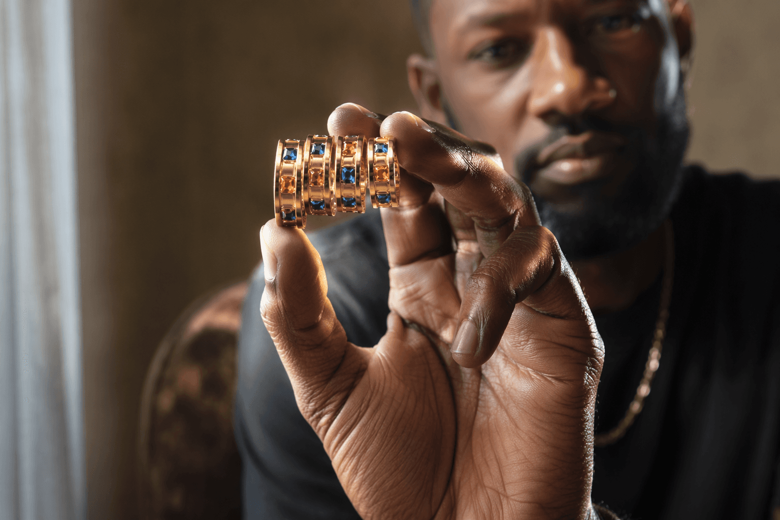 Bernard James unveils Knicks-inspired 18k gold victory band