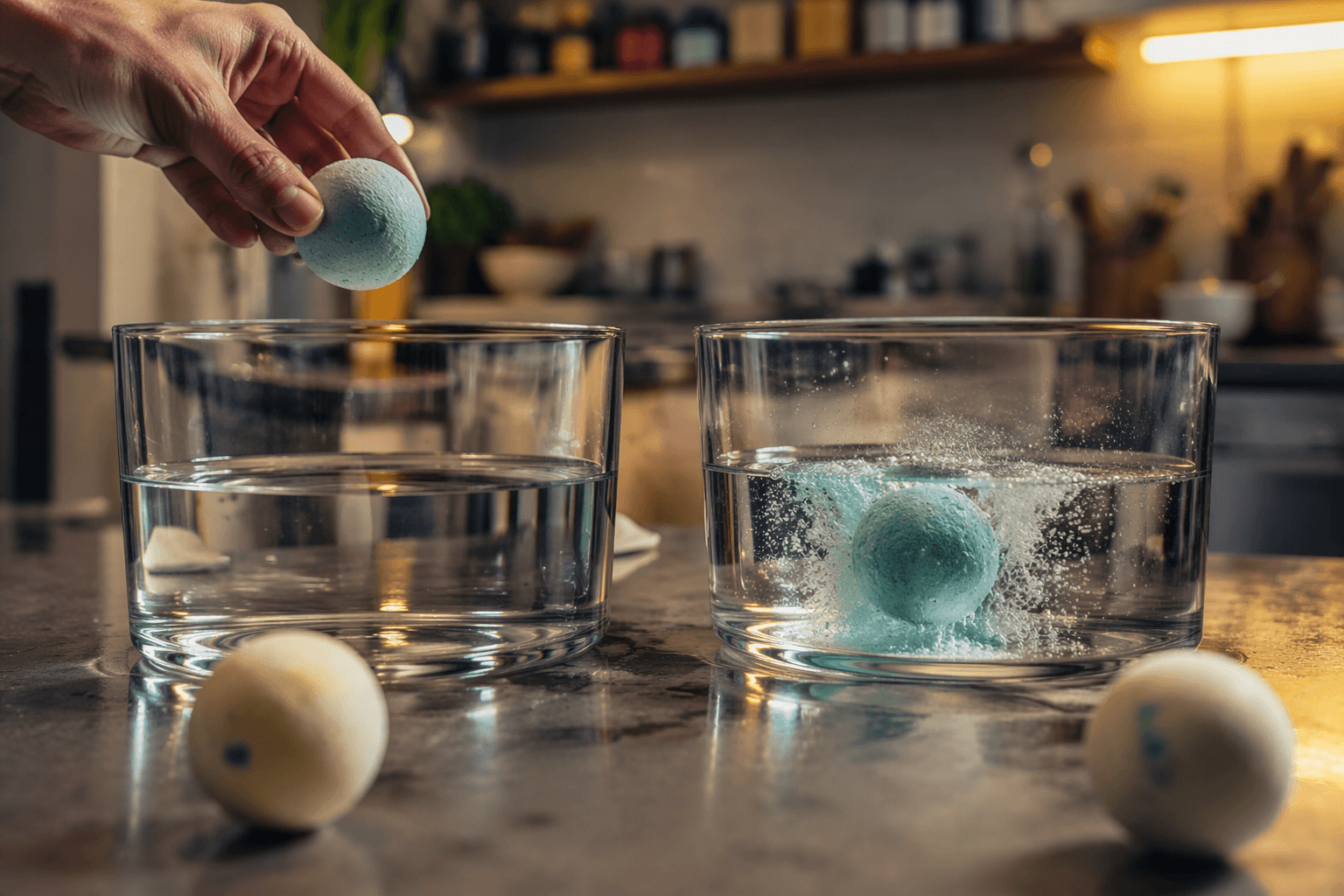 Bath bombs reveal how temperature speeds up chemical reactions