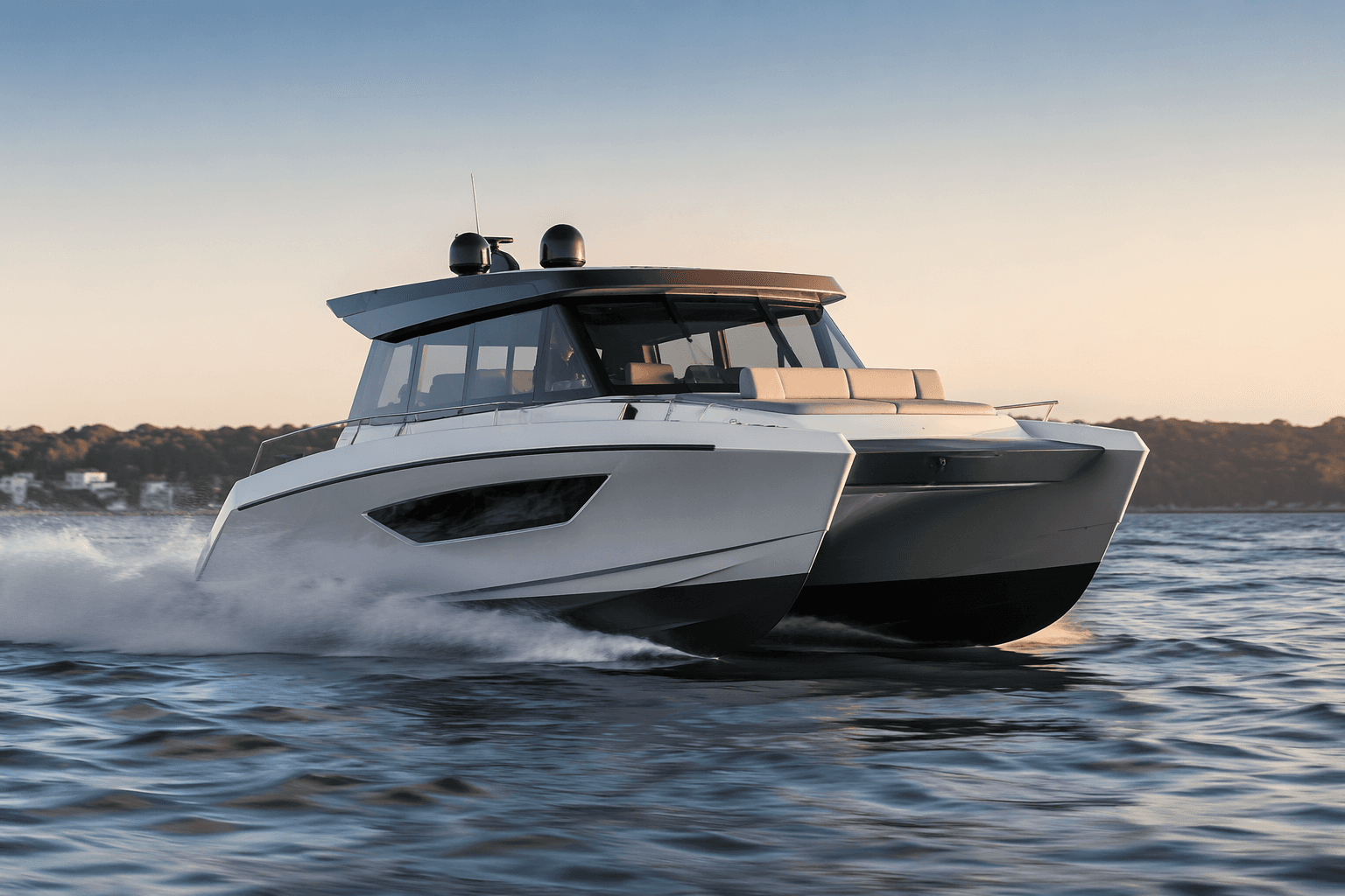 Cantiere del Vybe’s Vybe 43 brings narrow powercat design to Cannes