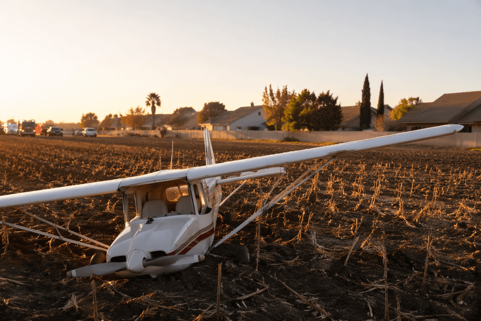 Pilot makes emergency landing in field near Kingsburg homes