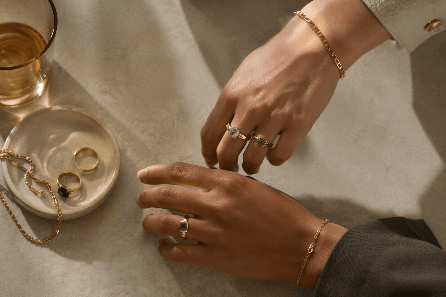 Queer couples reshape bridal rings with color, sculptural gold and gender-neutral style