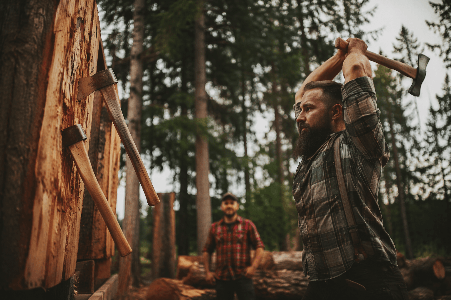 Axe throwing’s roots trace back to logging contests and timber sports
