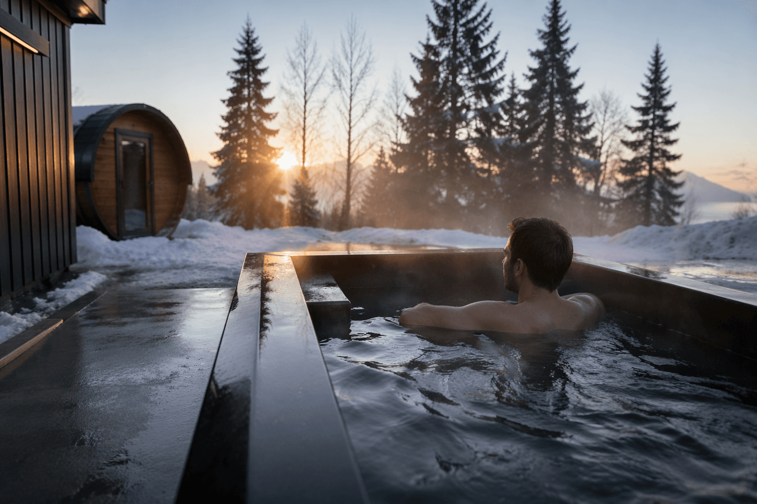 Cold plunges go outdoors, chasing recovery, mood and morning light