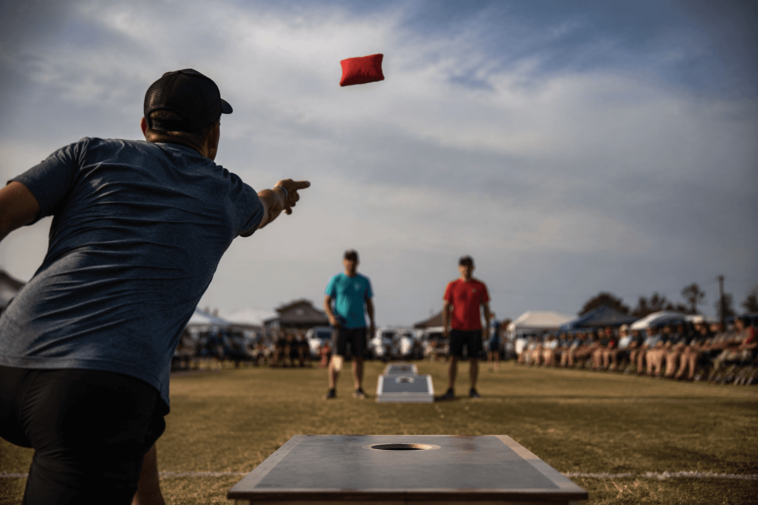 Airmail shot gives cornhole players a high-risk, high-reward scoring edge