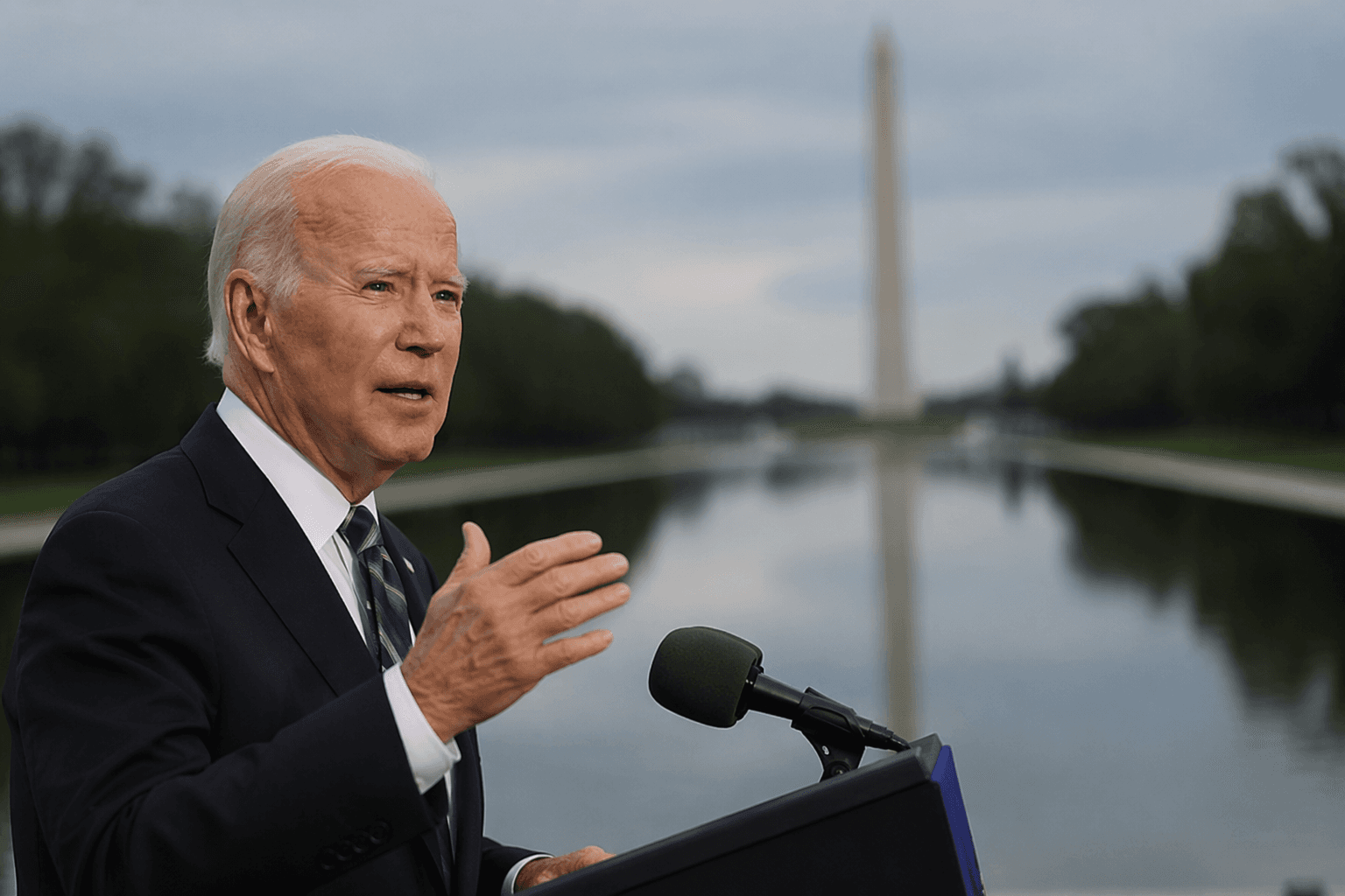Biden calls Trump a loser over Reflecting Pool makeover