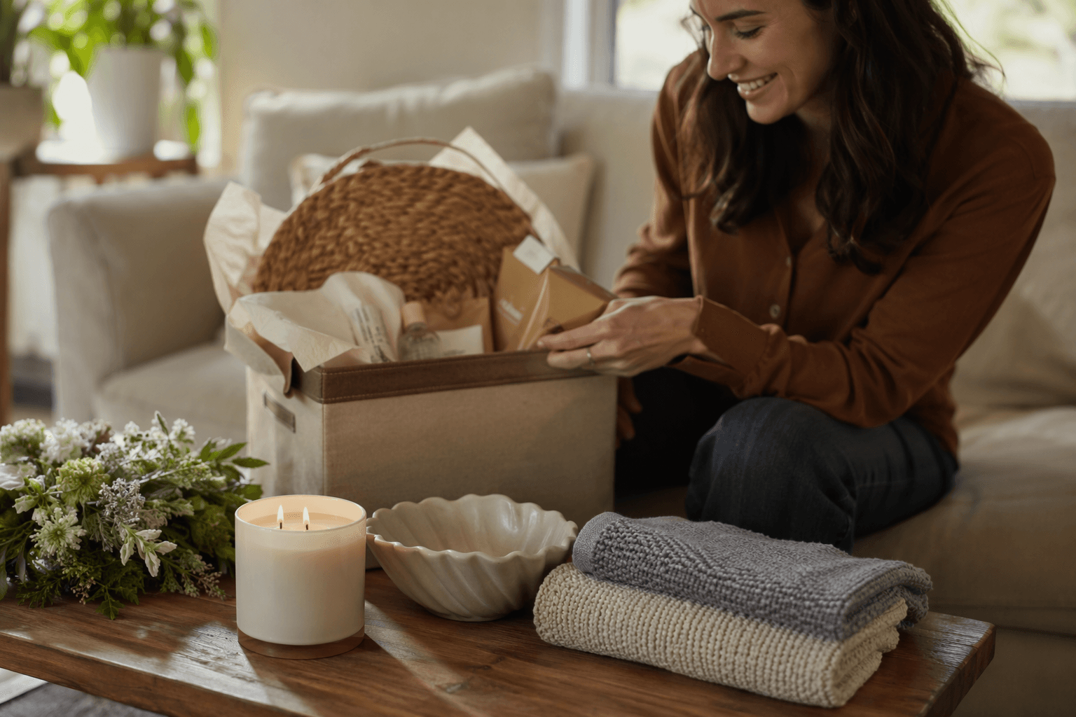 Thoughtful housewarming gifts for her, from candles to custom doormats