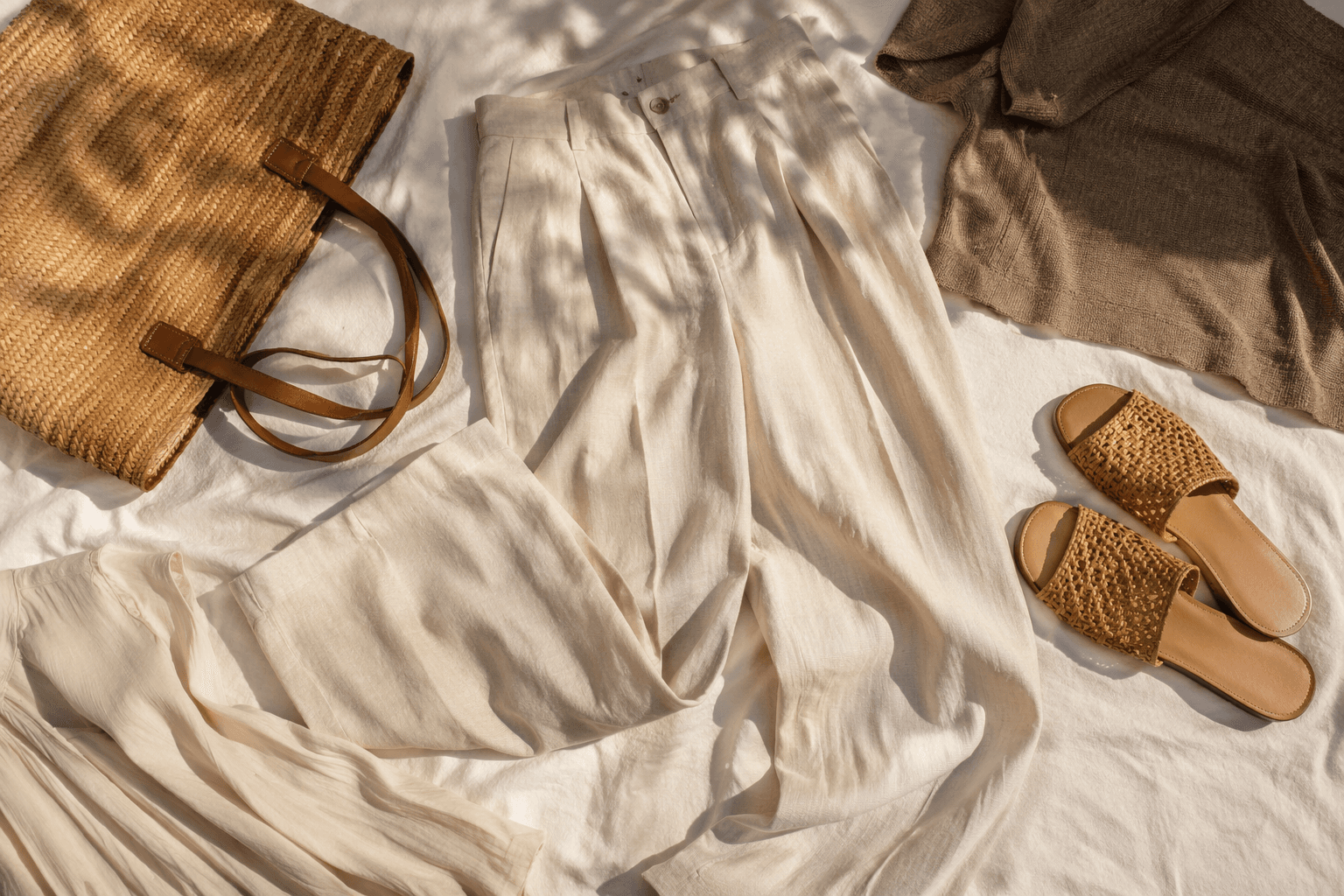 Breezy linen pants make coastal grandmother style feel effortless