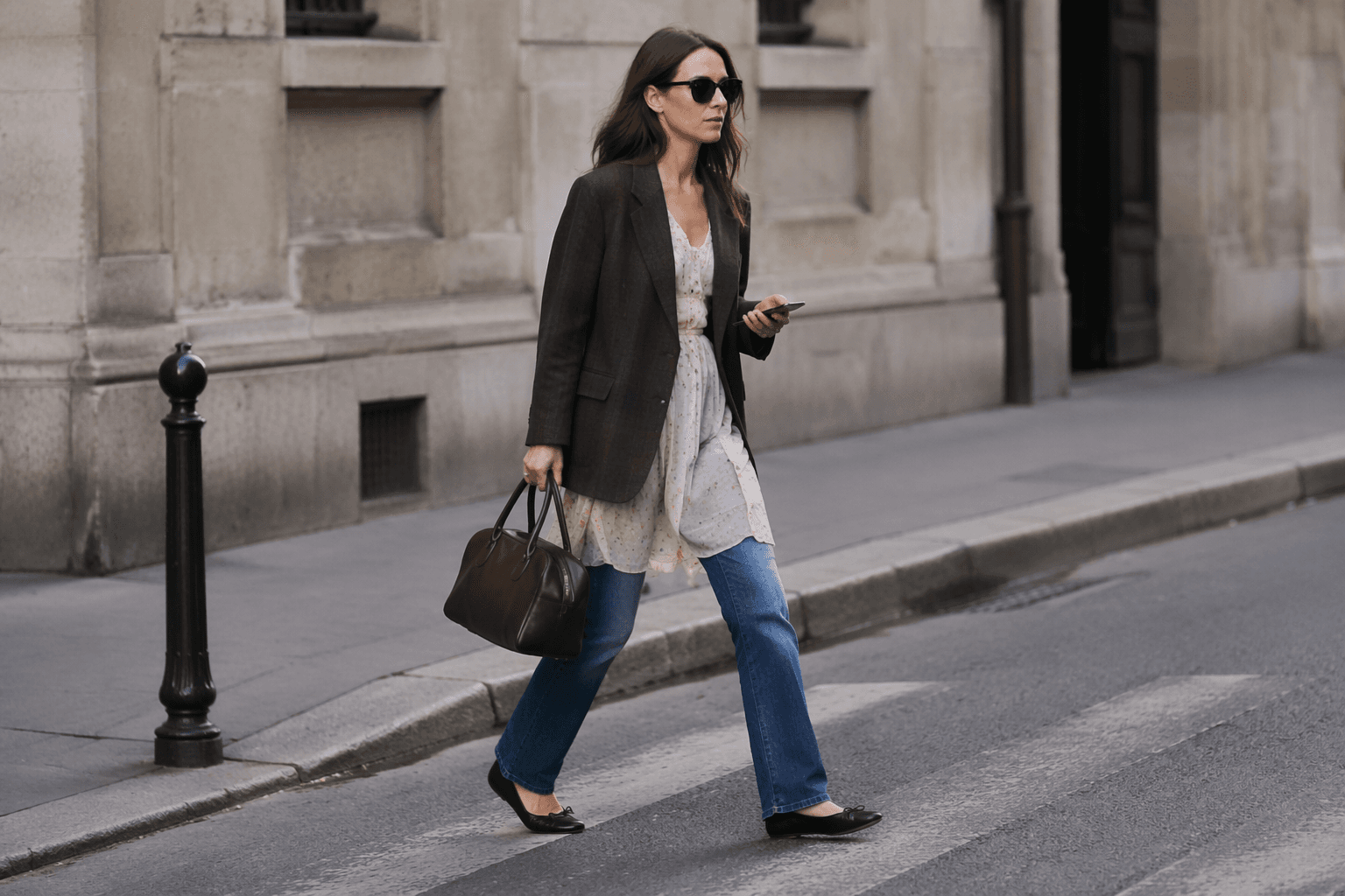 Bootcut jeans get a playful refresh with dresses and ballet flats