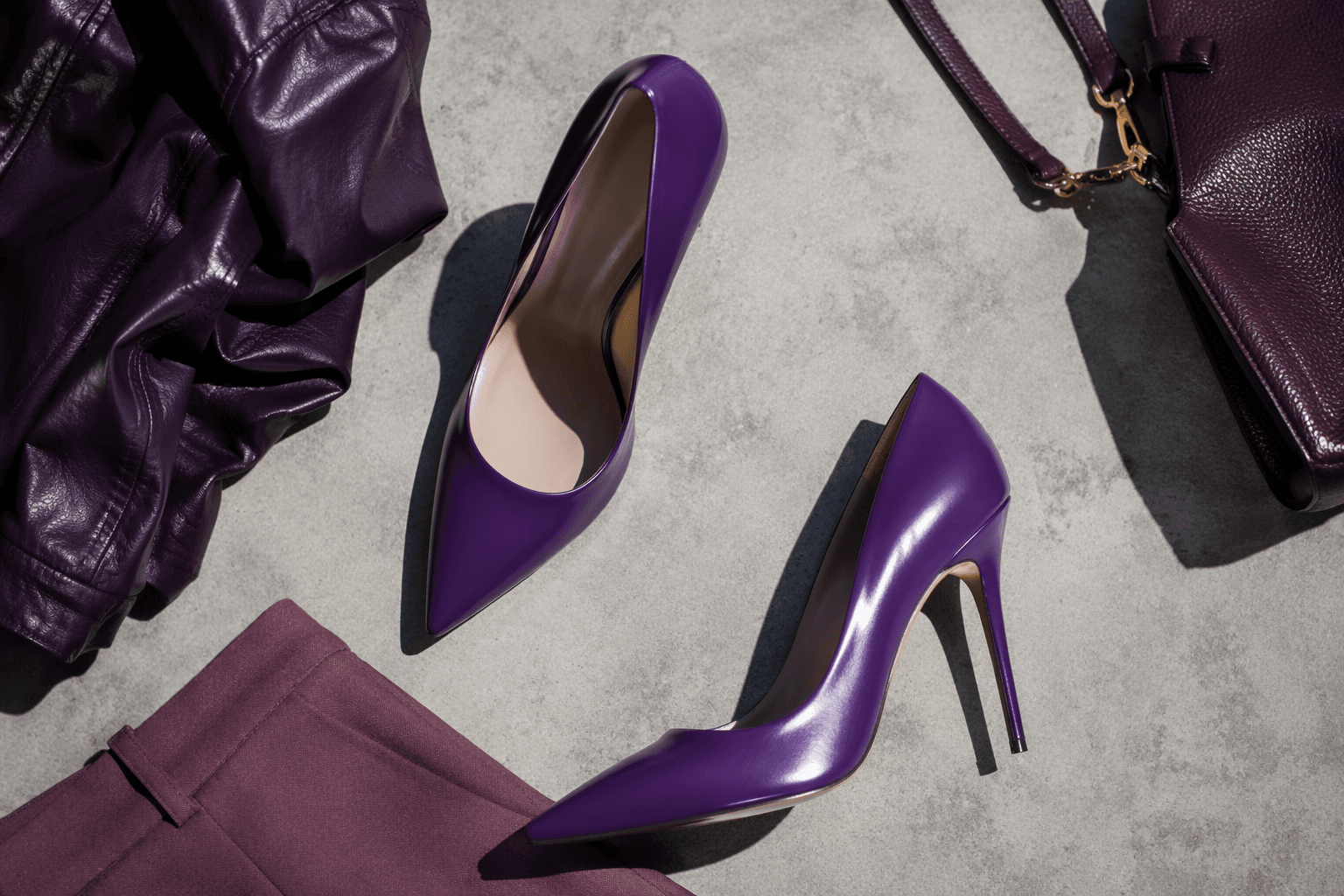 Violet pumps make purple the standout shoe color for fall