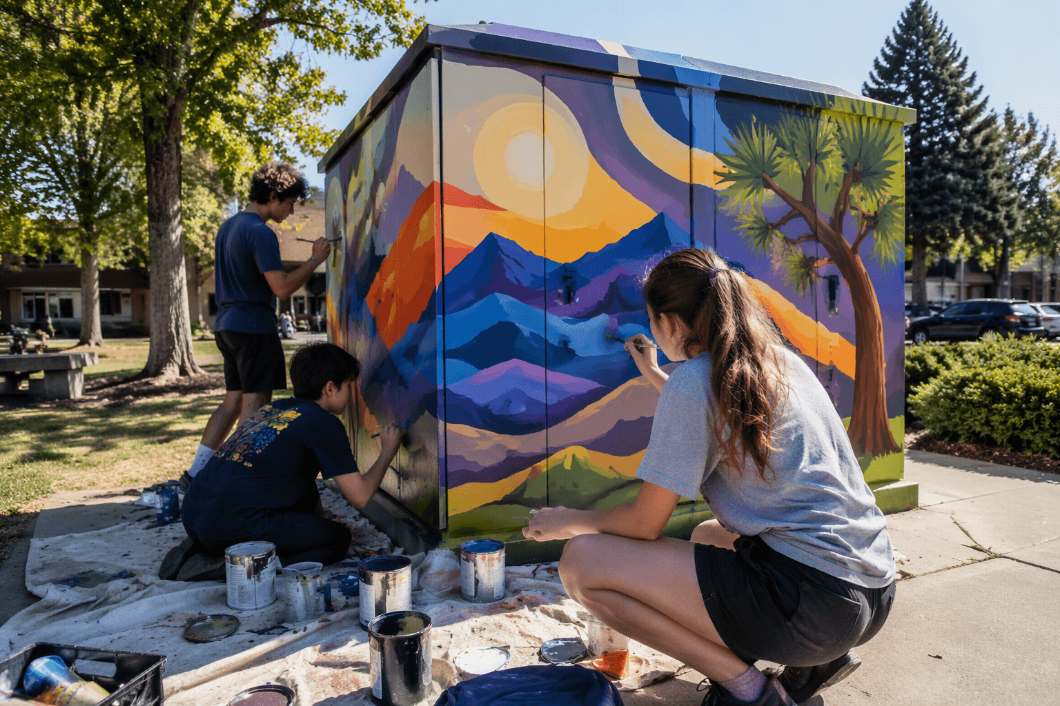 Los Alamos teens create first mural in Voltage Visions project